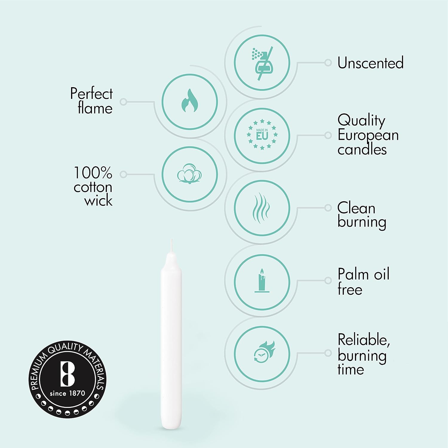 Premium White Candies for Every Occasion - Long Burning No Drip Premium Quality