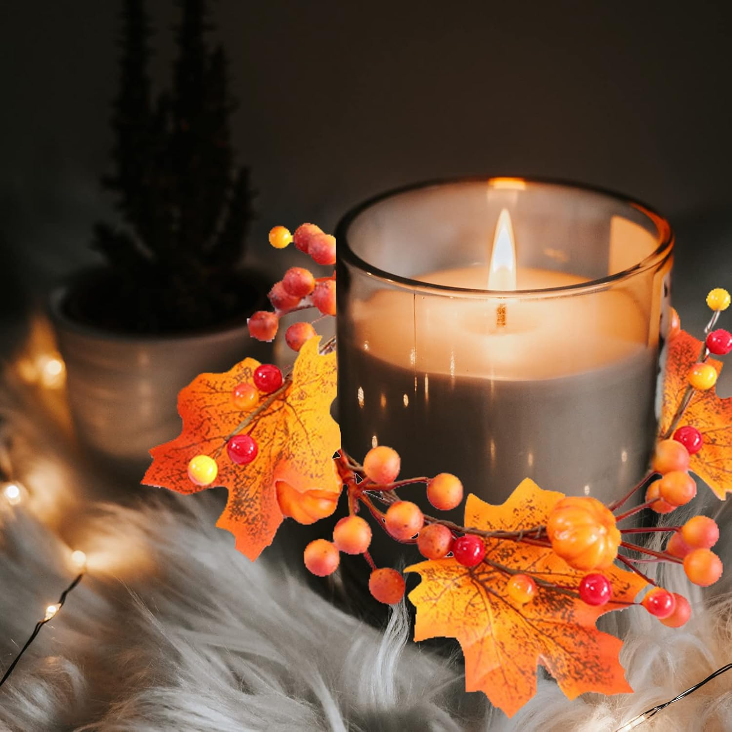 Miraculous Halloween Thanksgiving Candle Ring for Home or