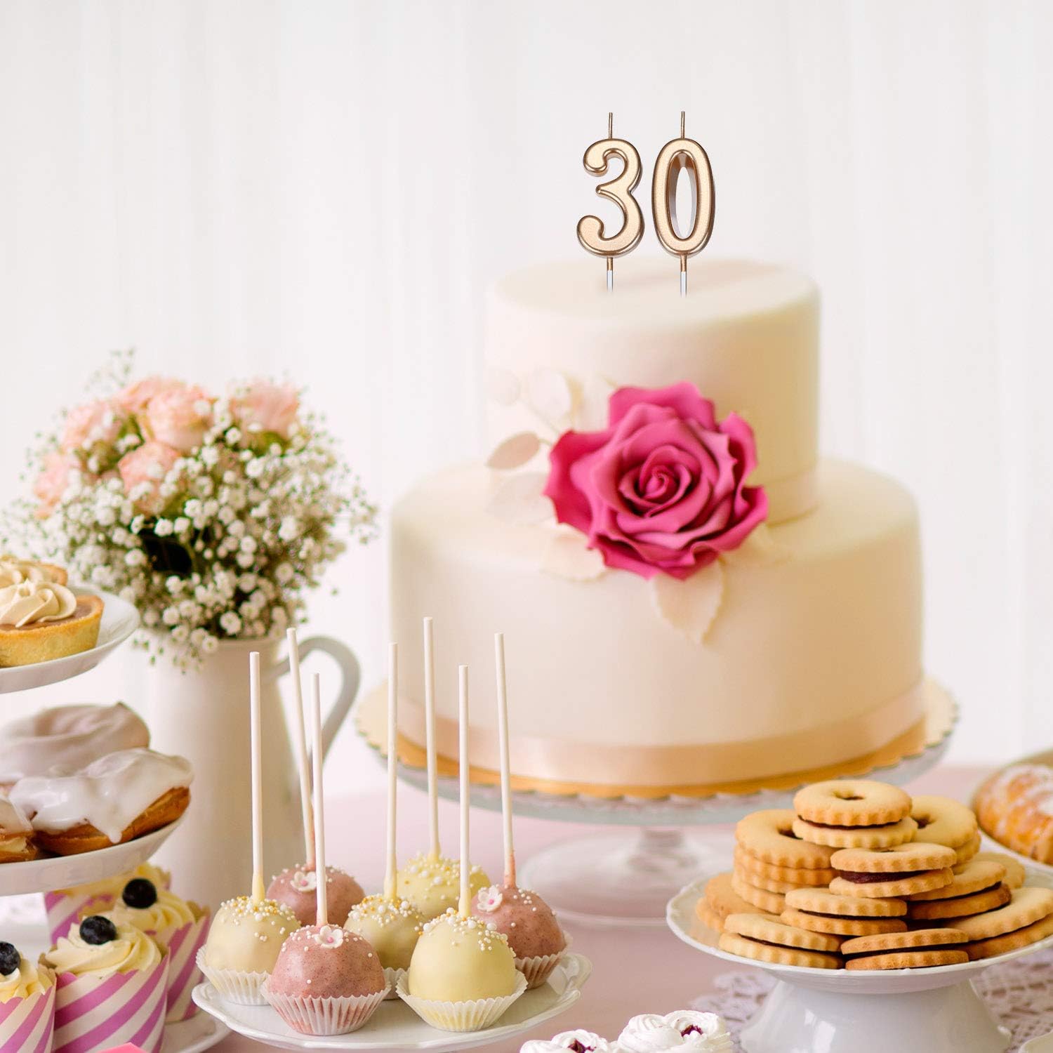Charming 30th Birthday Candle with Numerical Design