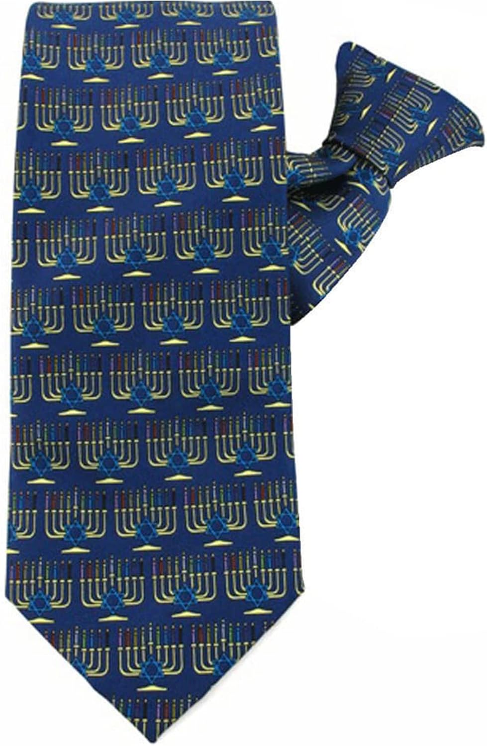 Menorah Candle Clip-On Tie Hanukkah Jewish Accessories