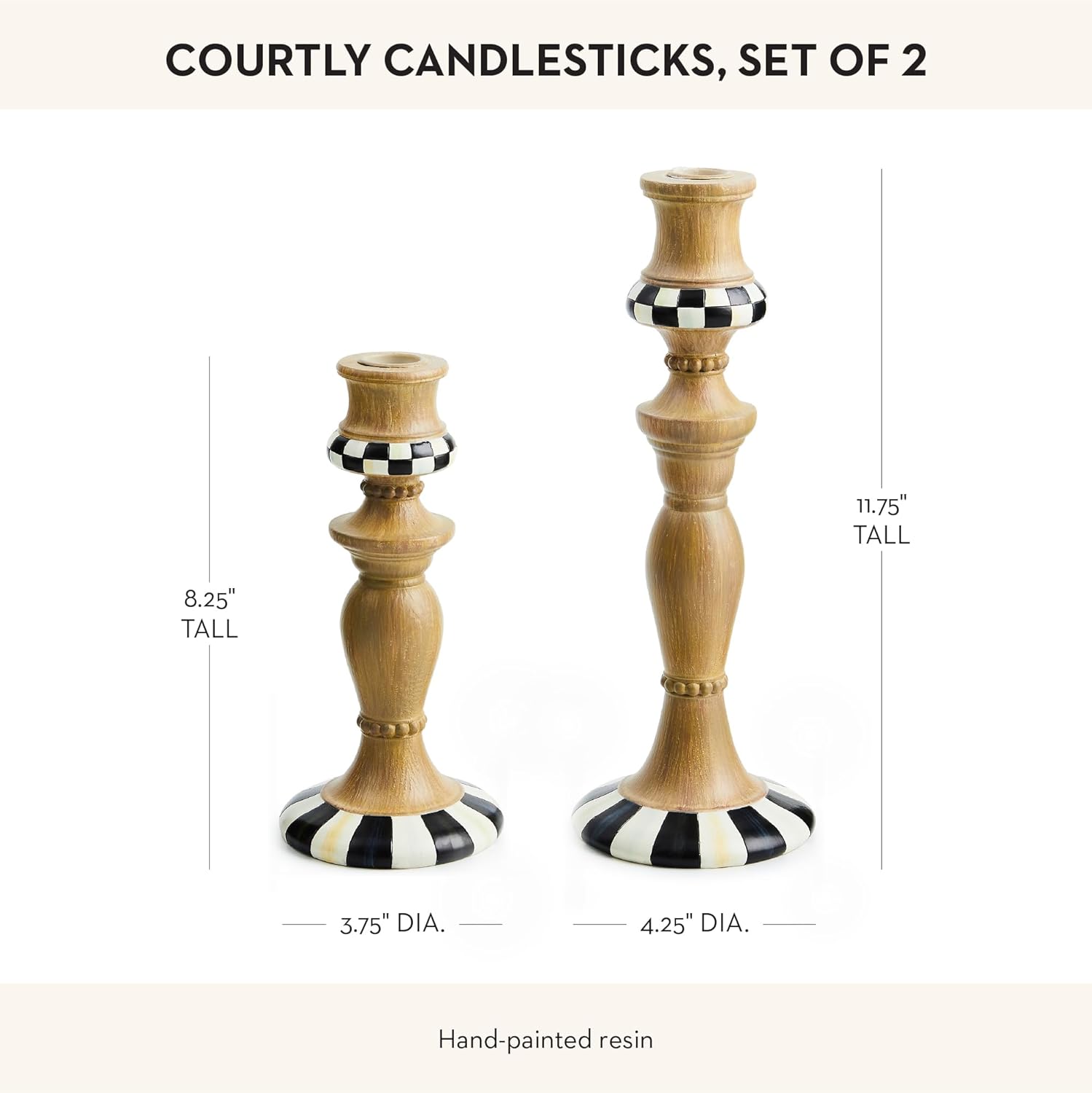 2 Pairs of Unique Courtly Candlesticks