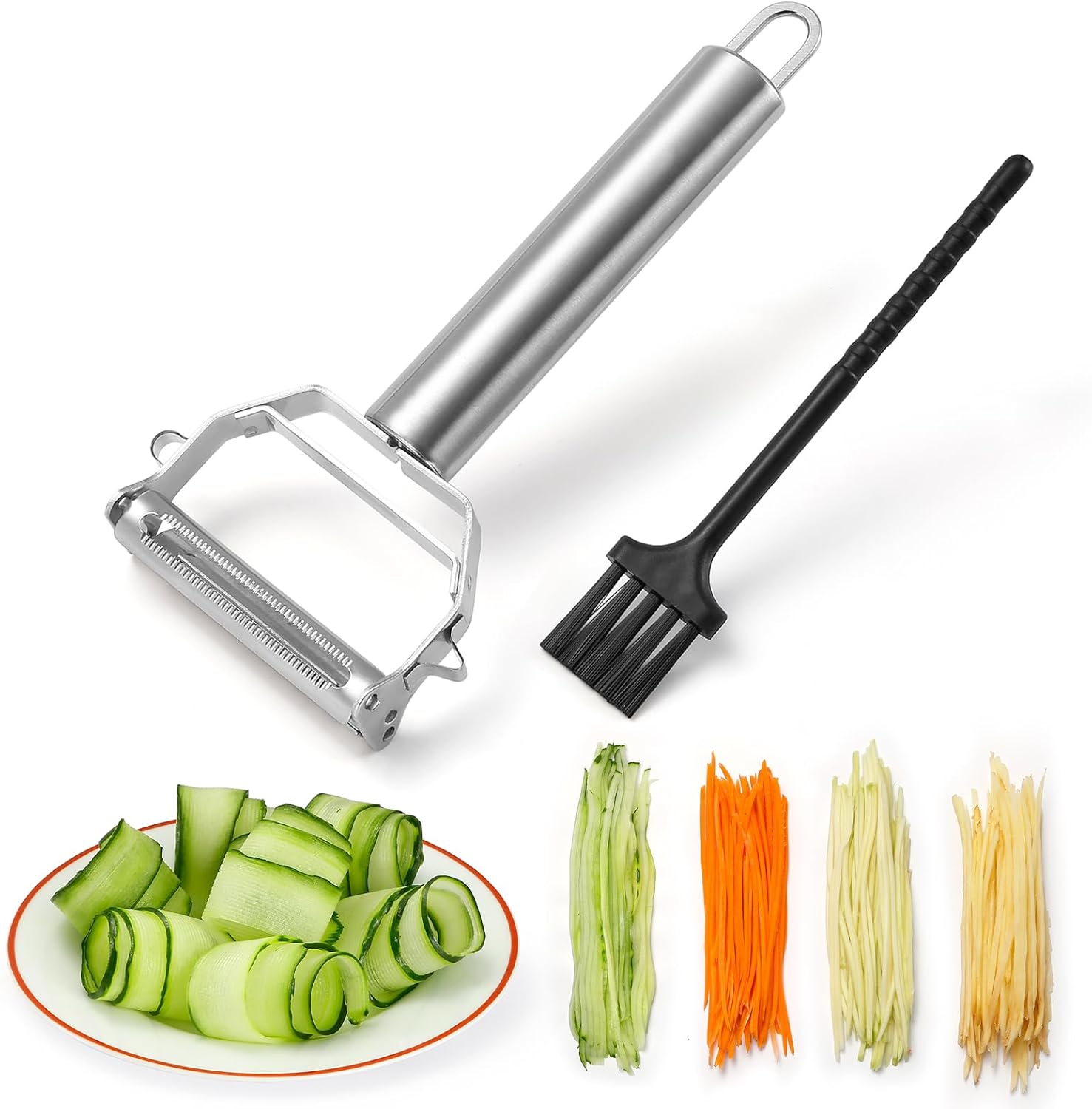 Iziusy Stainless Steel Peeler Julienne Cutter for Carrots and Potatoes