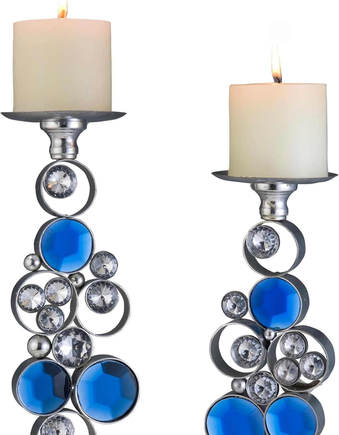 Elegant Candleholder Set 14 16 Silver Vanilla Candles