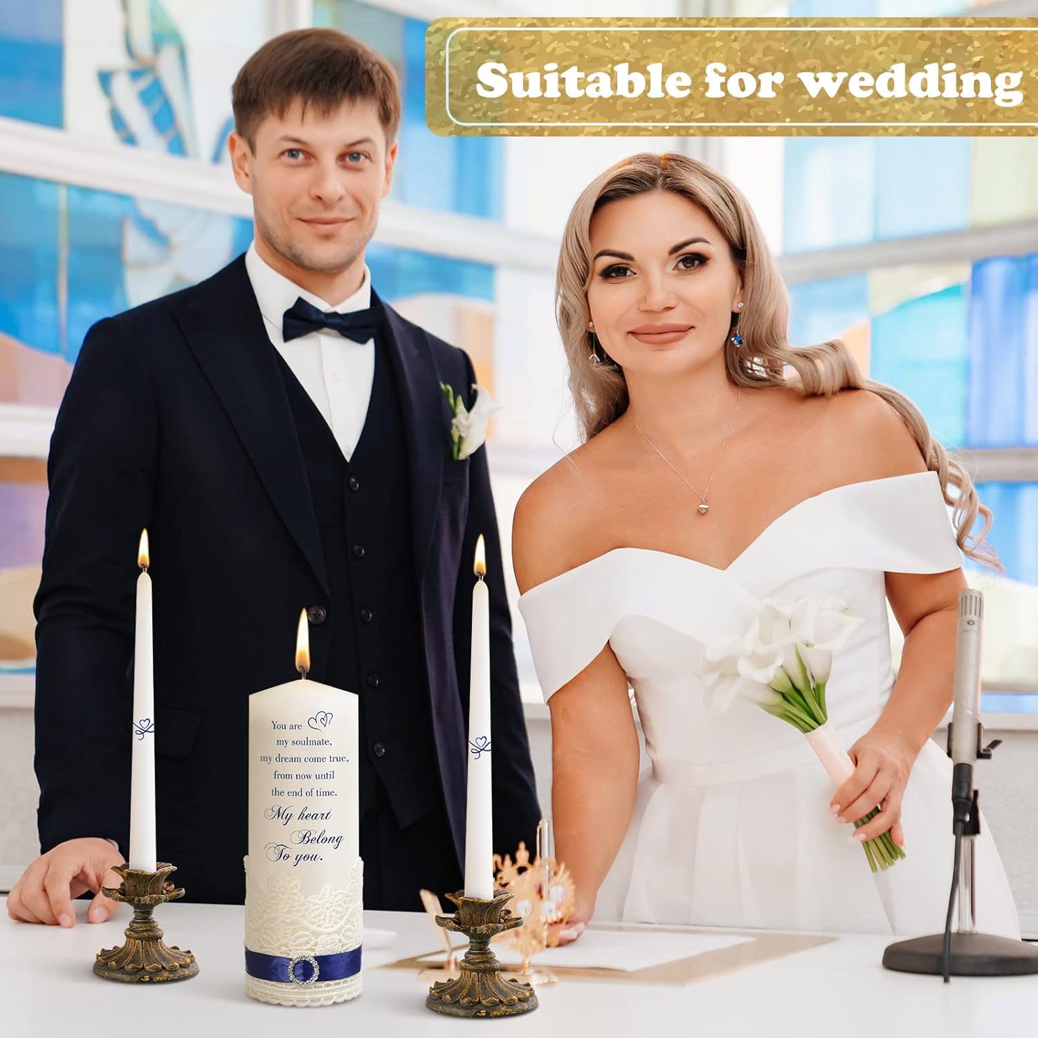 Beautiful Wedding Unity Candles Set