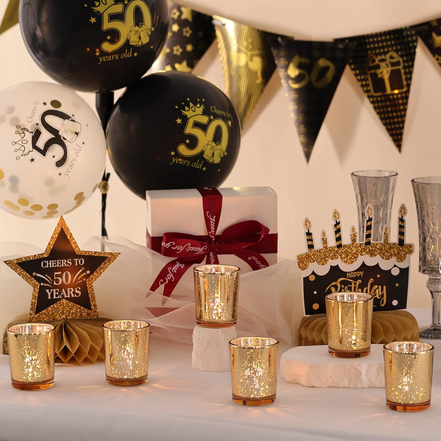 Gold Votive Candle Holders
