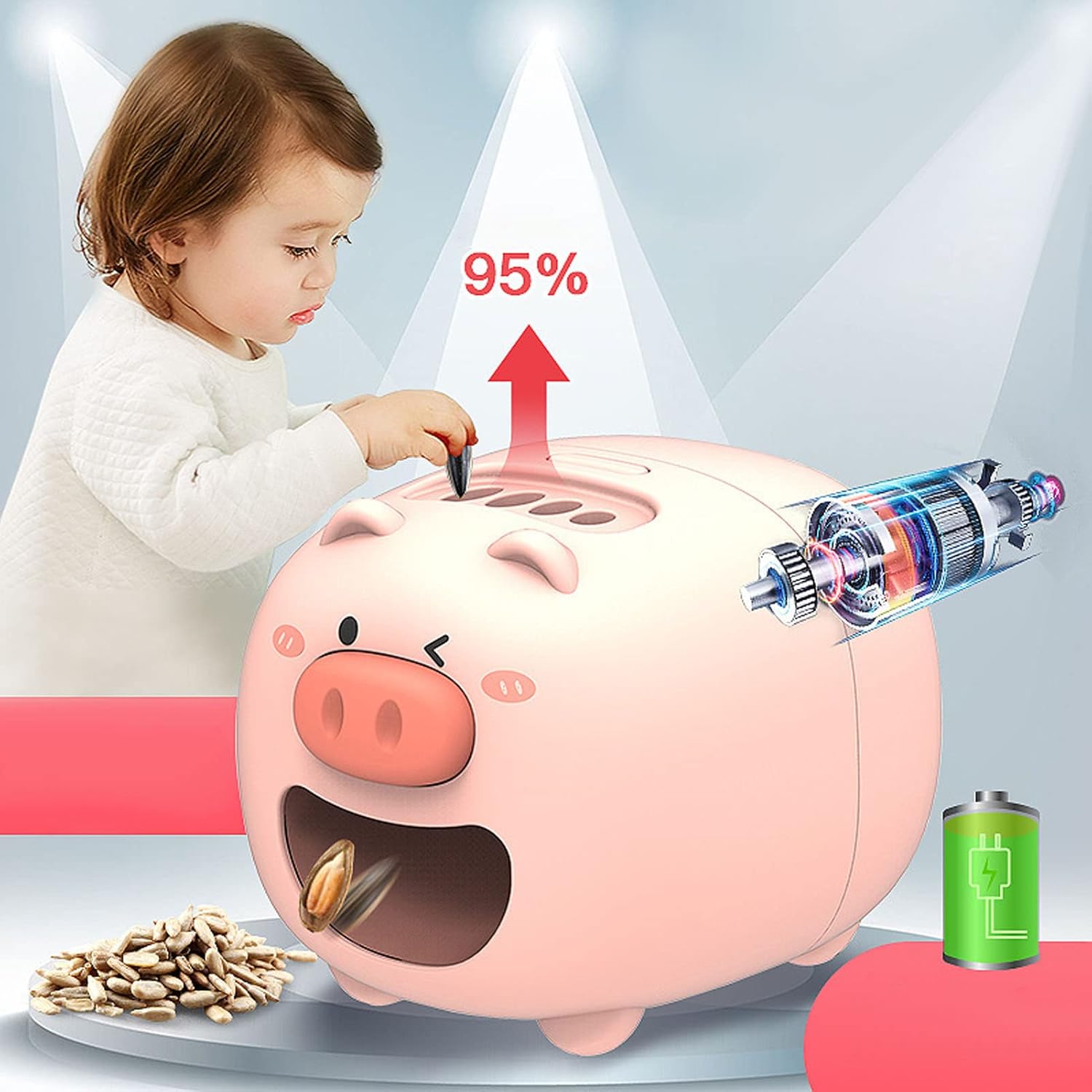 GYZOUKA Cute Pig Shaped Sunflower Seed Sheller PEeler Machine