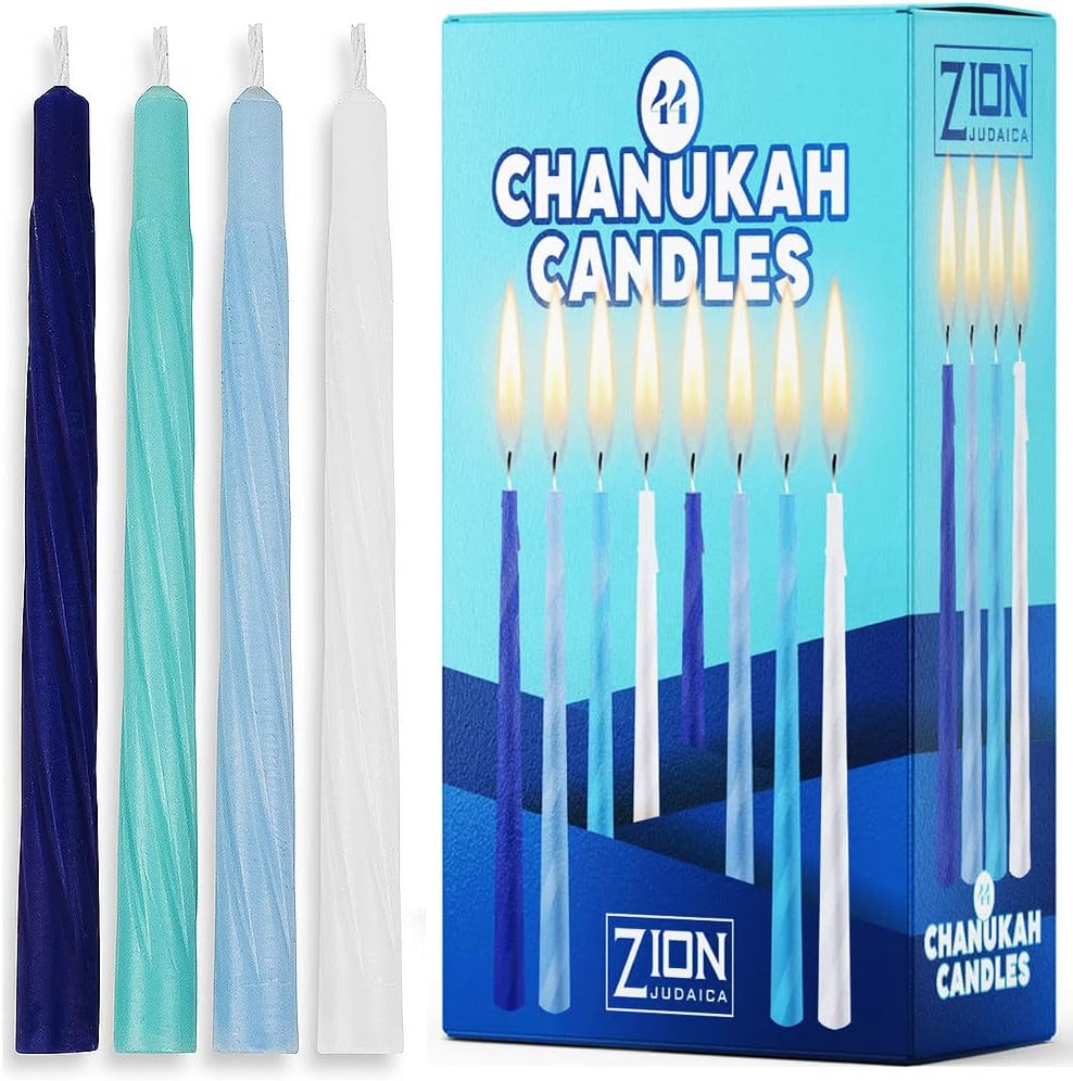 Complete Hanukkah Sturdy Perfect Size Menorah Kit