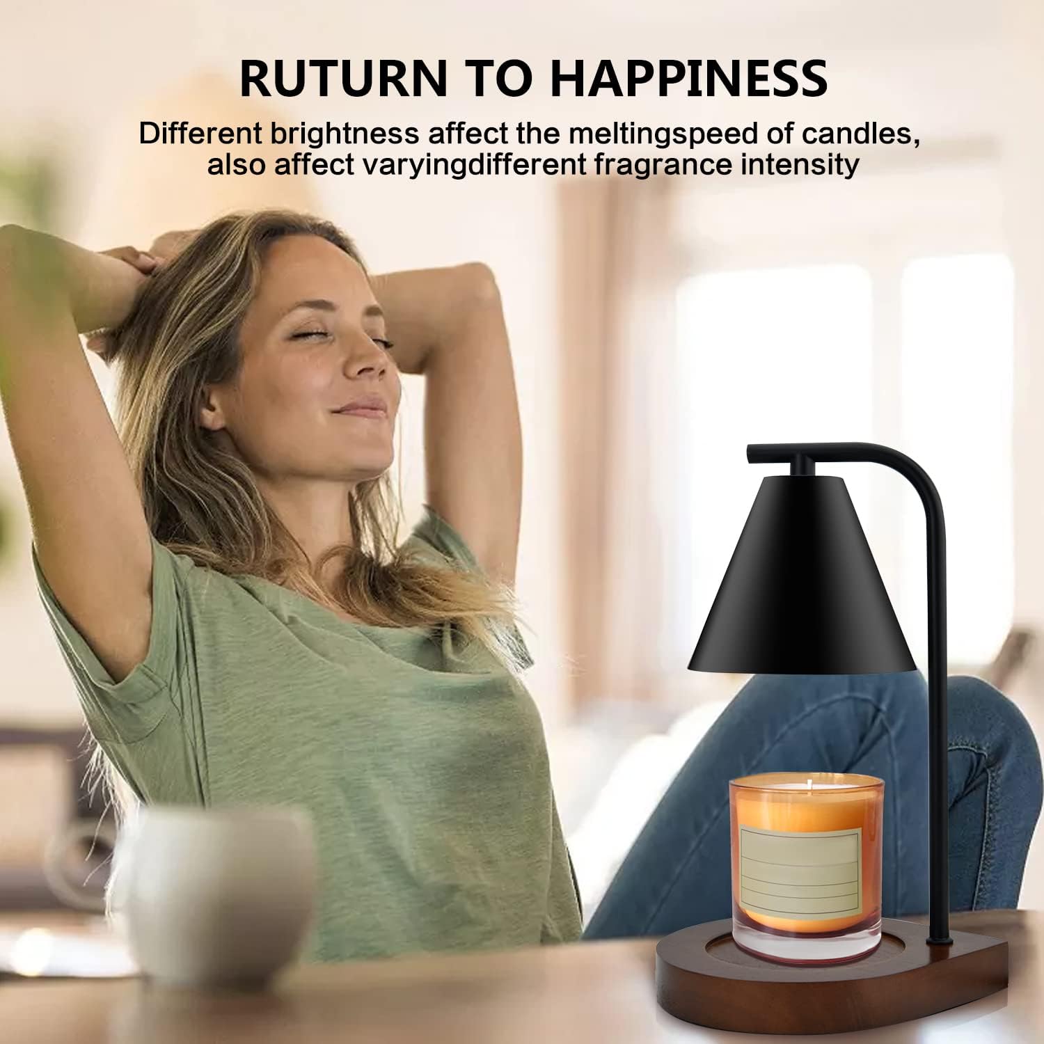 Sokcvsea Candle Warmer Lamp Dimmable Scented Candle Diffuser