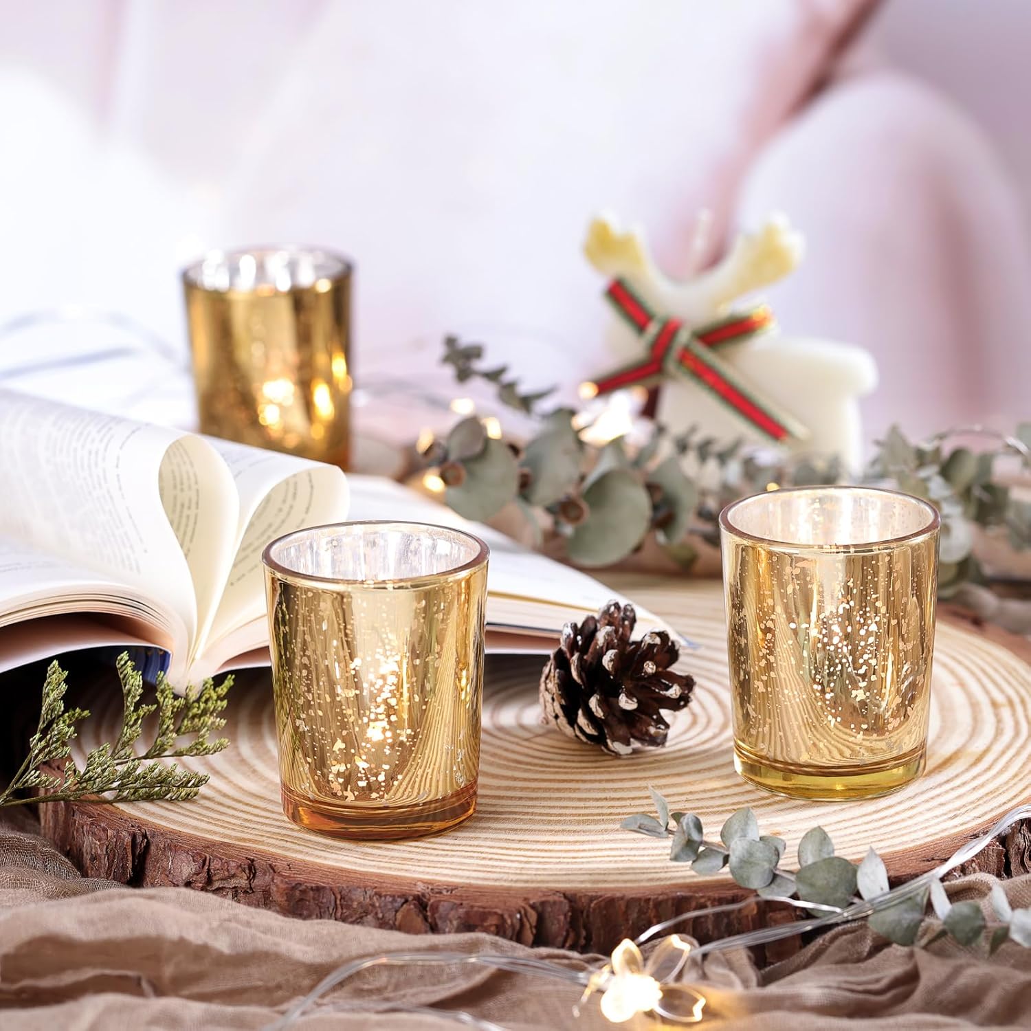 Gold Votive Candle Holders