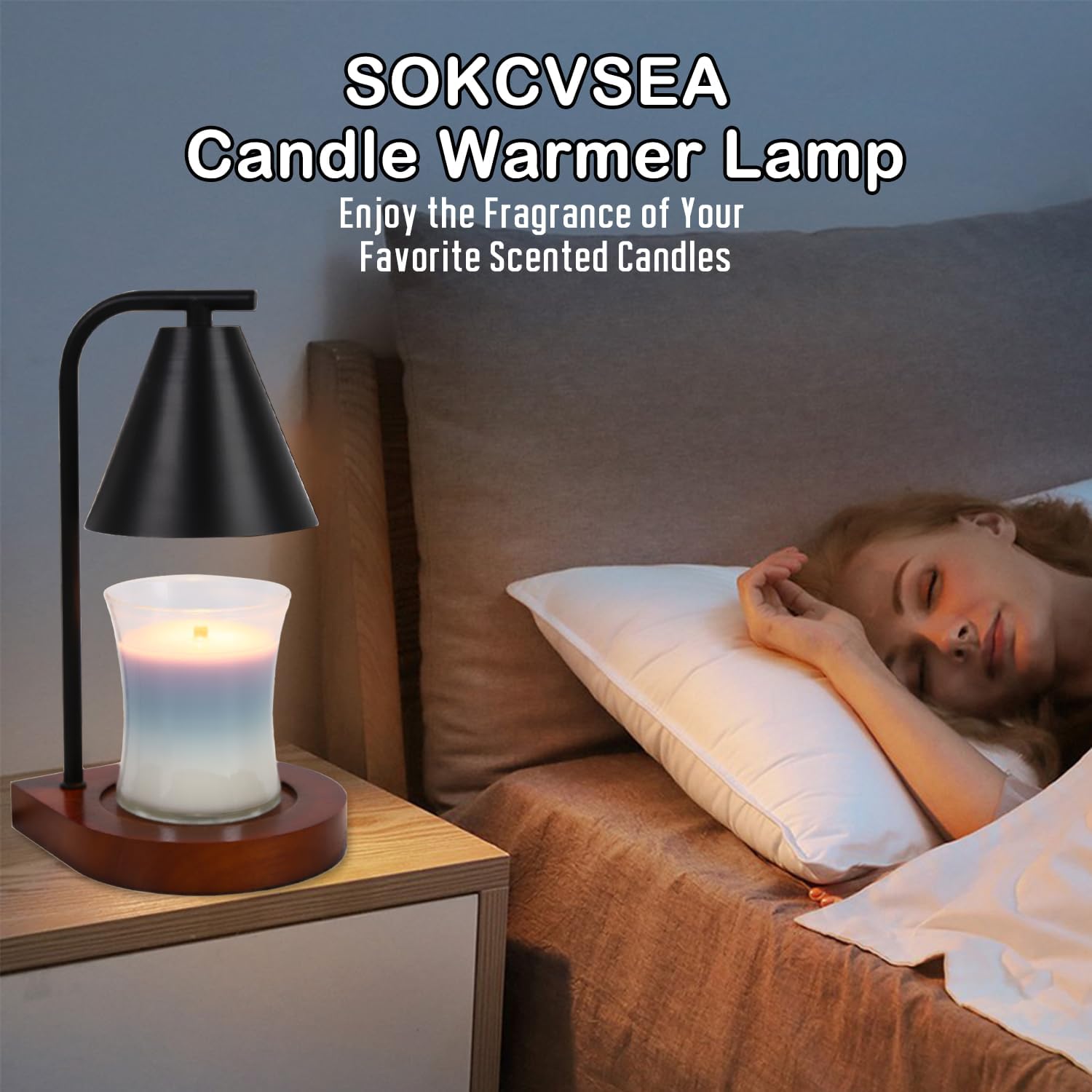 Sokcvsea Candle Warmer Lamp Dimmable Scented Candle Diffuser