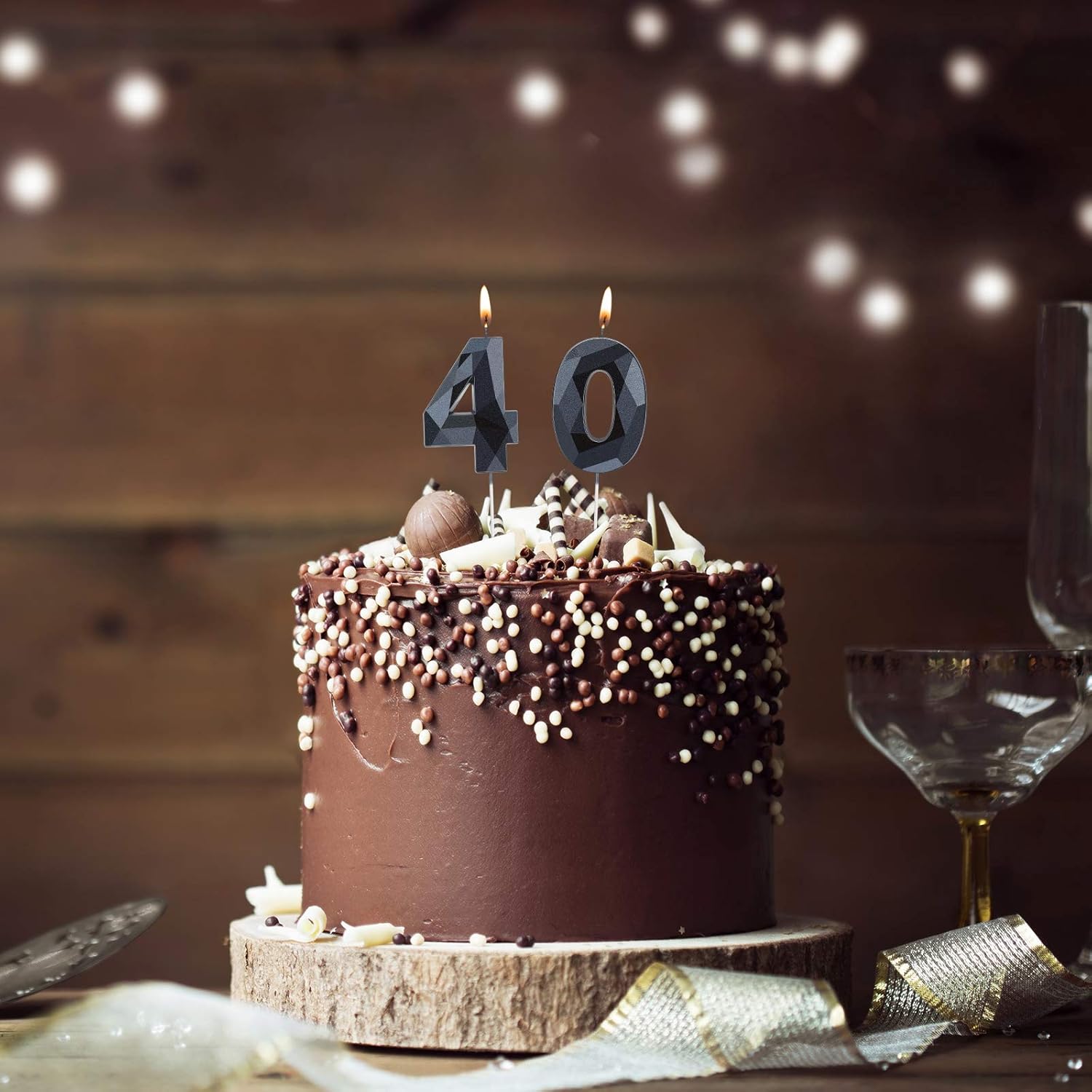 40th Birthday Candles - 3D Sparklers
