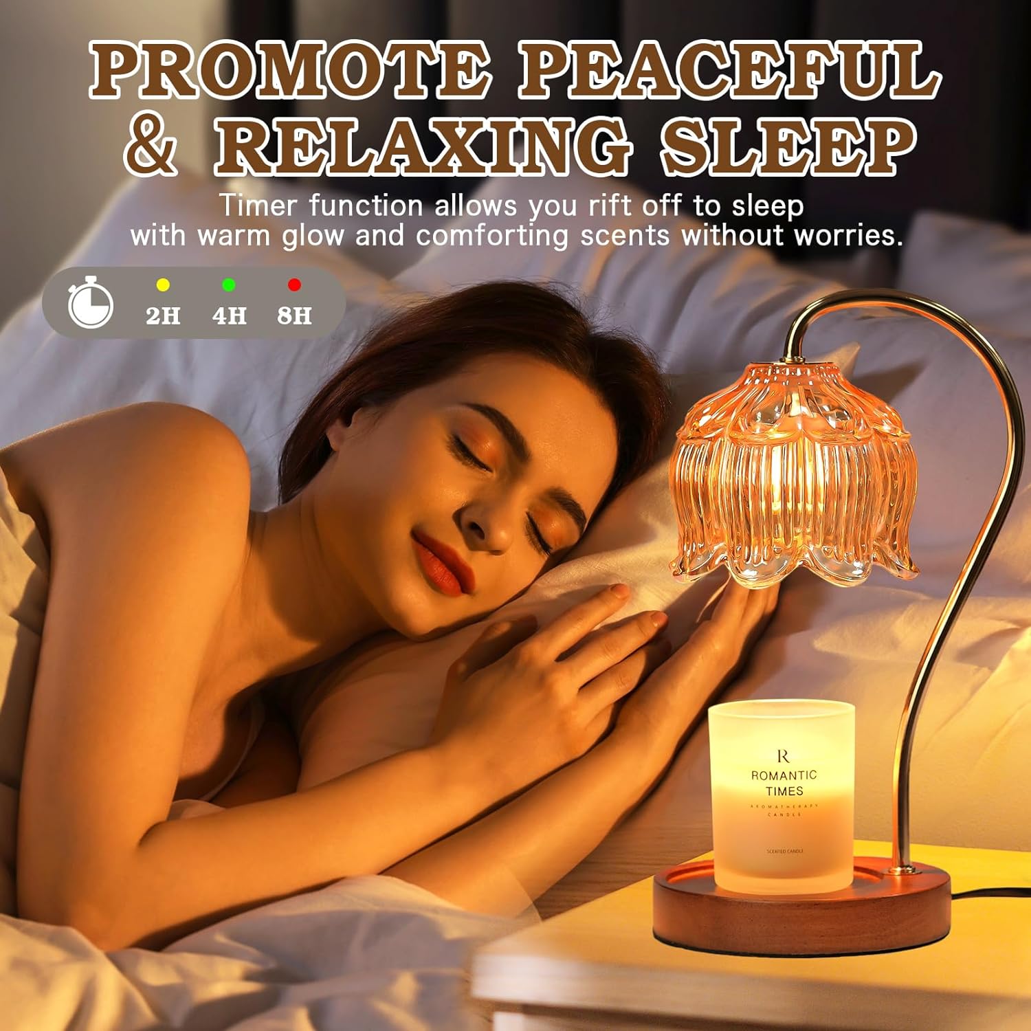 Gradient Candle Glass Lamp Timer for Home Dcor