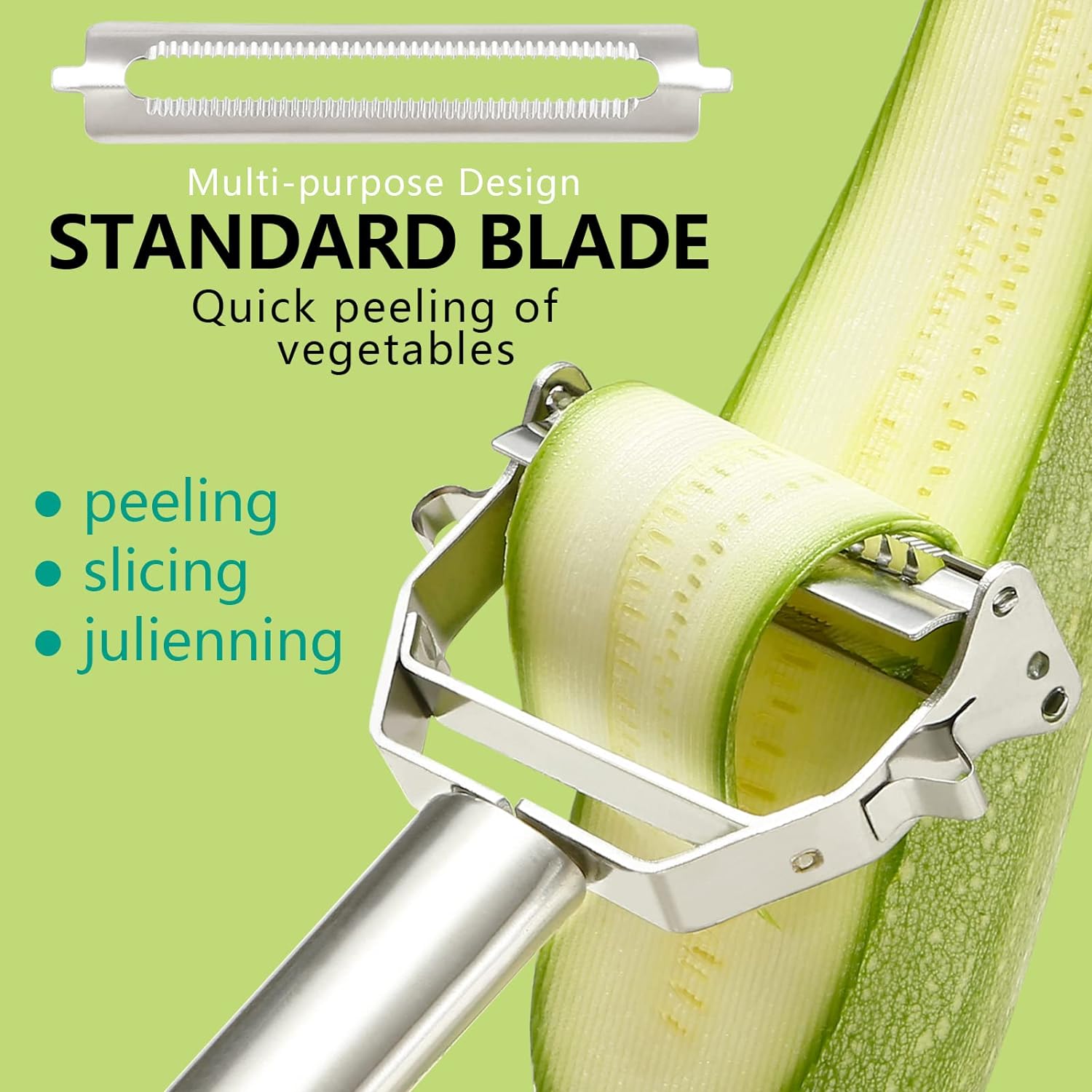 Iziusy Stainless Steel Peeler Julienne Cutter for Carrots and Potatoes