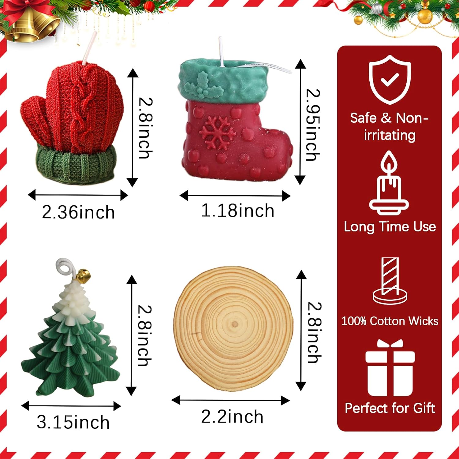 Eefaiphe Christmas Scented Candles Tree Glove Socks Shape