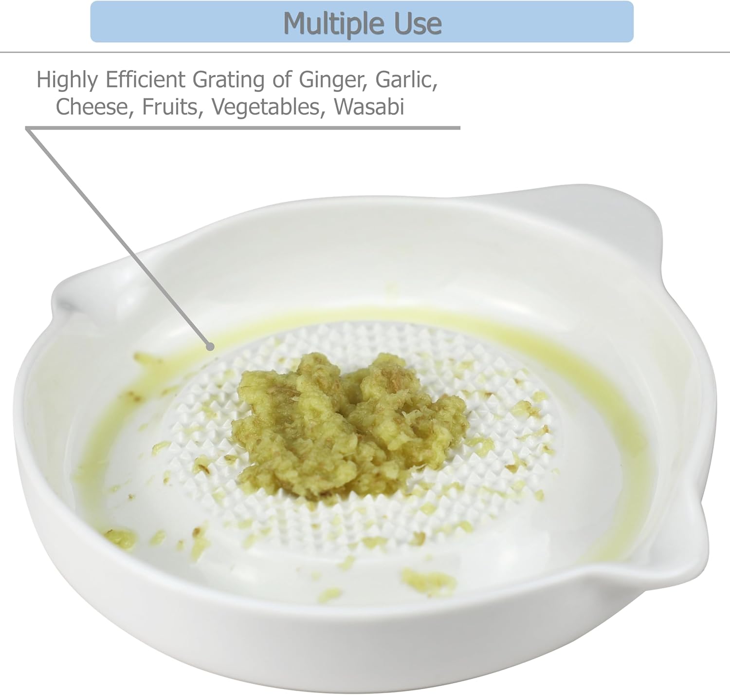 EIKSS Ceramic Grater Set with Spoon and Brush