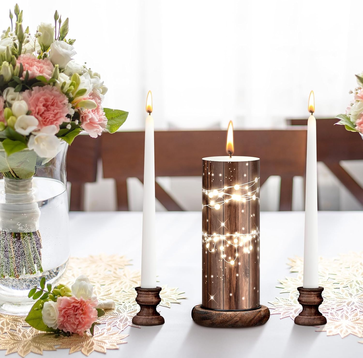 Elegant Unity Candles with Holder for Weddings
