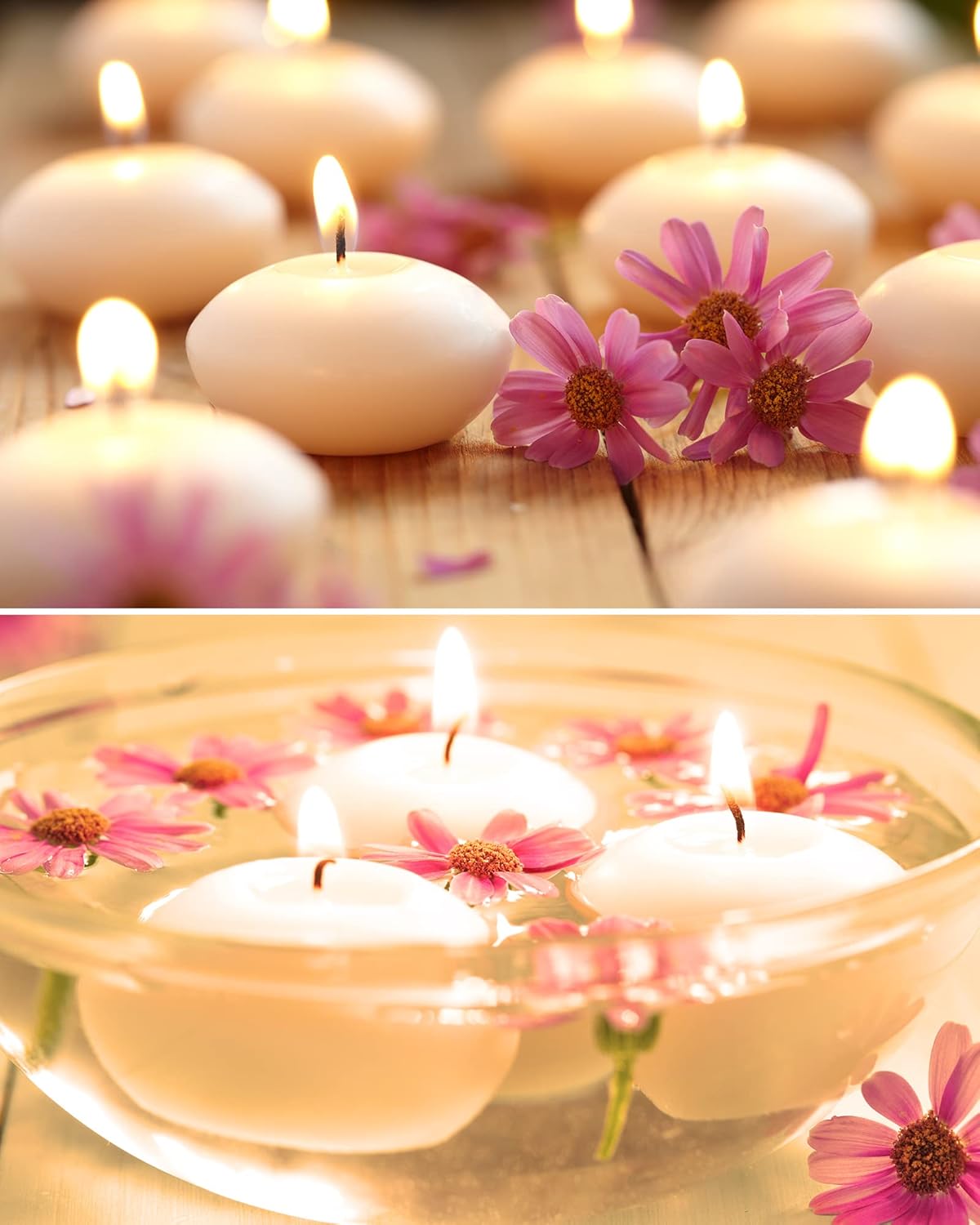 Elegant 80-Piece White Floating Candles for Weddings More
