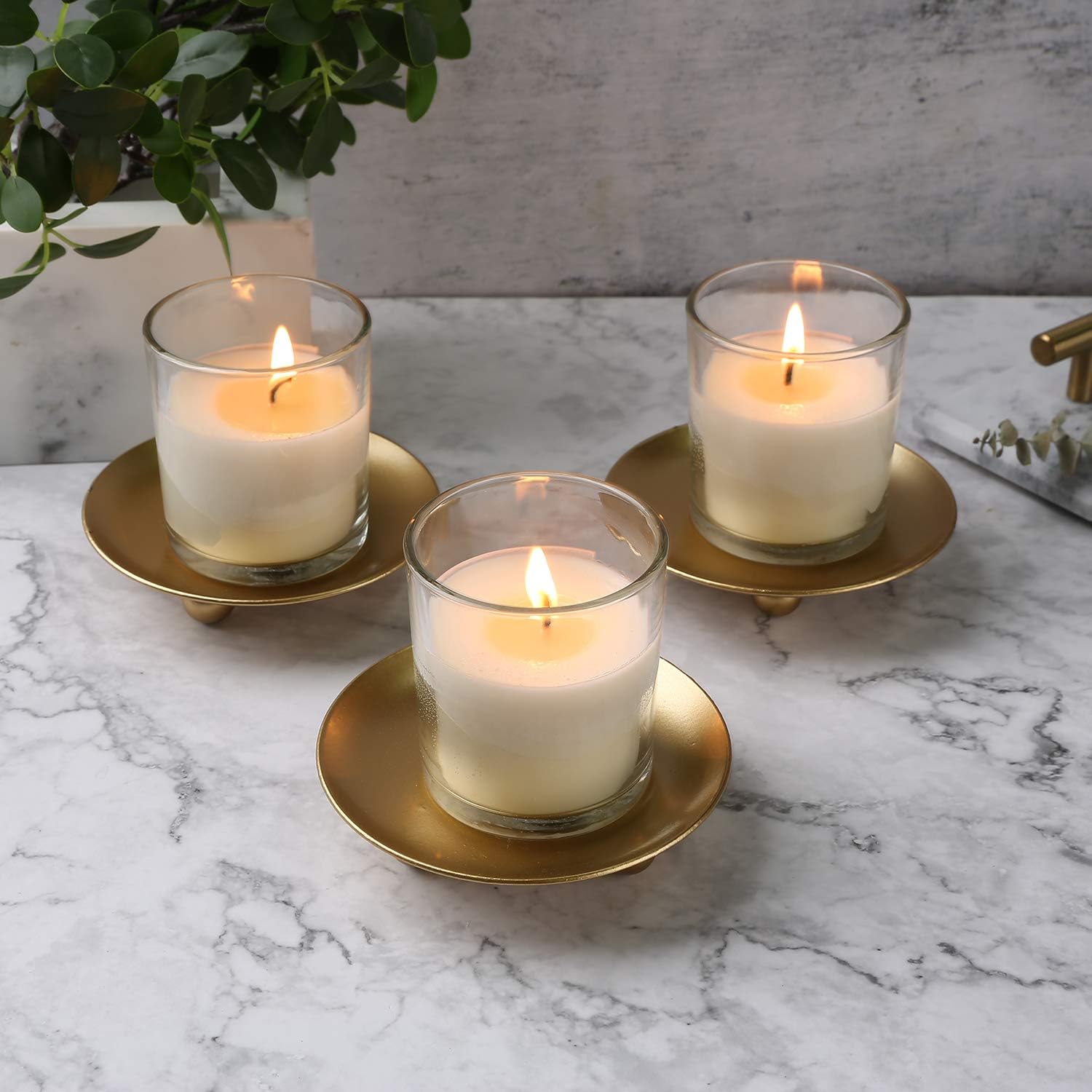 Scwhousi Iron Plate Candle Holder Set of 3 1