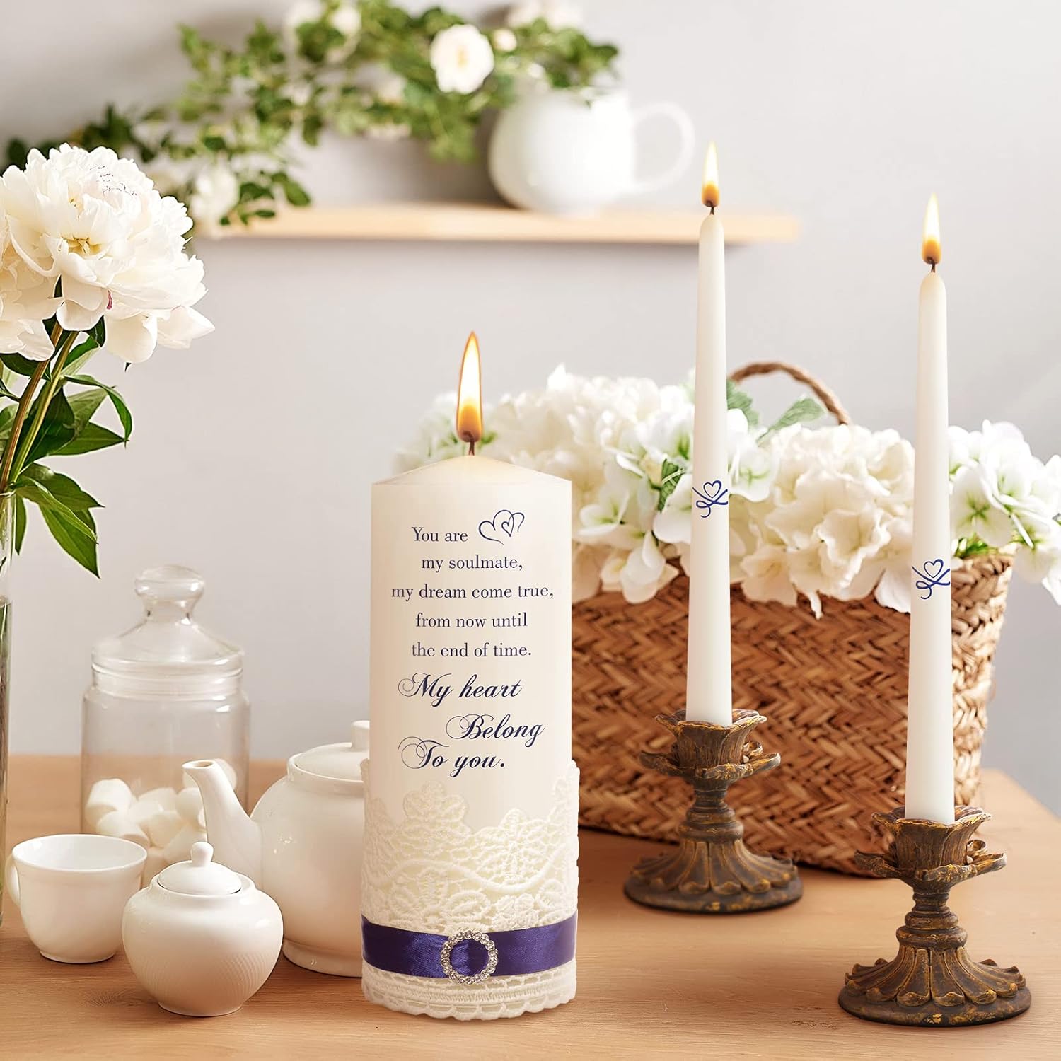 Beautiful Wedding Unity Candles Set
