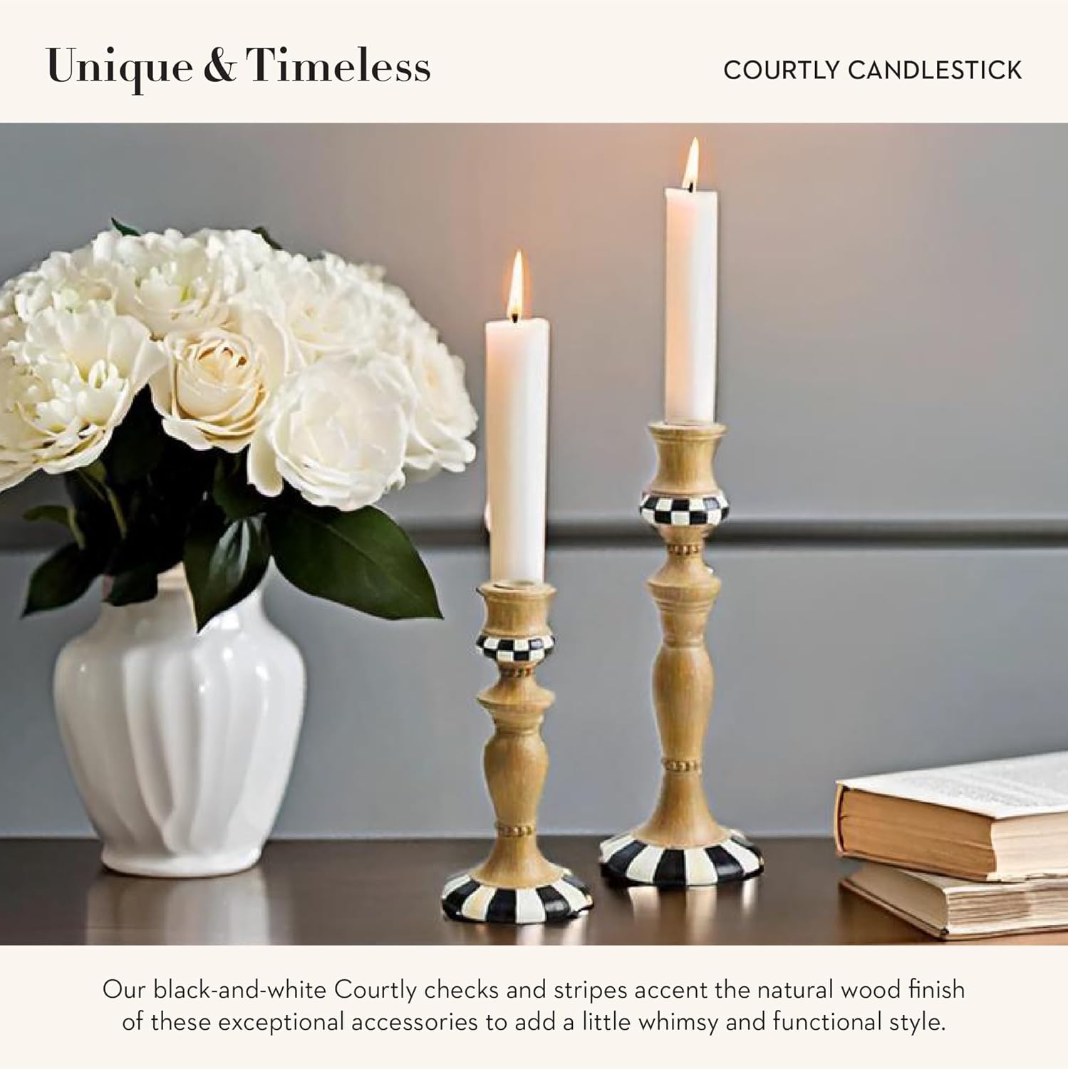 2 Pairs of Unique Courtly Candlesticks