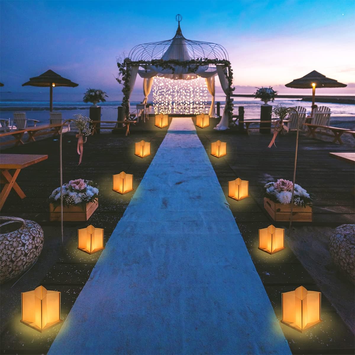 10-Piece Star-Shaped Floating Lantern Set for OutdoorPool Use