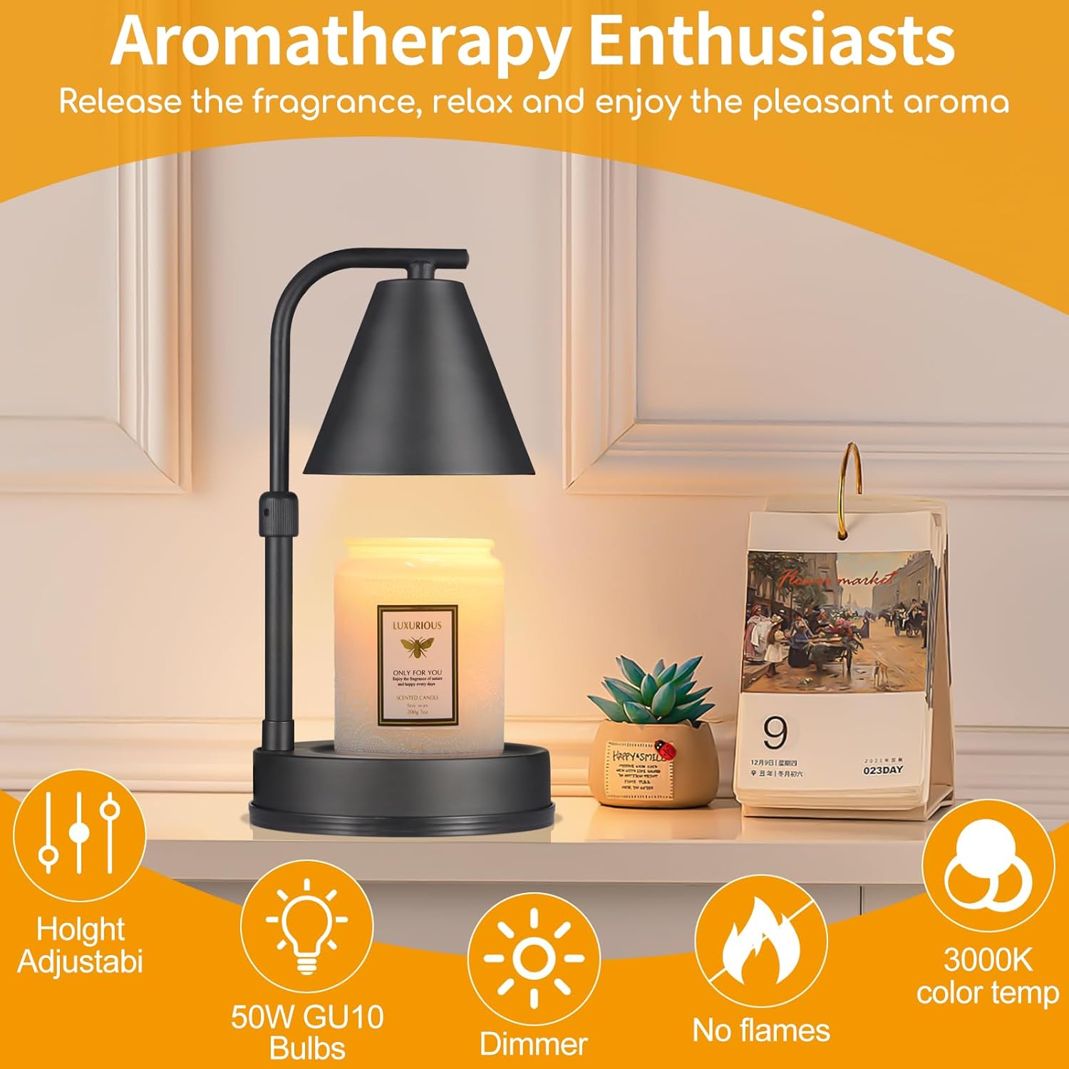 Adjustable Candle Warmer Lamp Adding Warmth Ambiance to Any Space