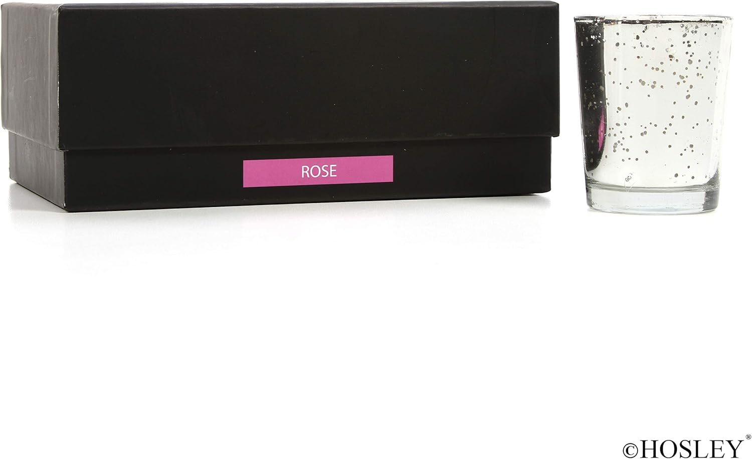 Hosley Premium Scented Glass-Filled Votive Candles 6-Pack Rose