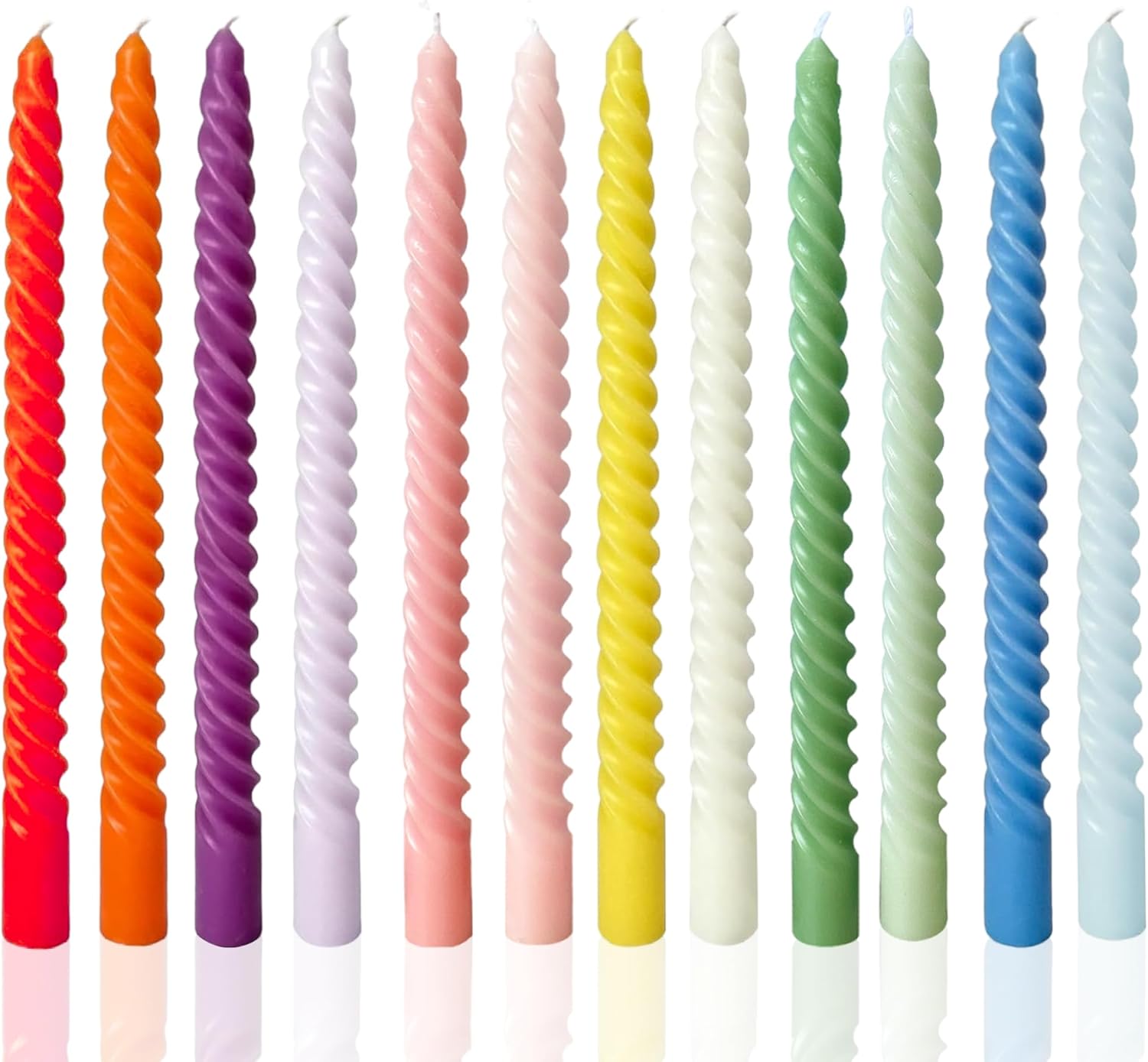Religious Taper Candles Pastel 12-Skewer Pack