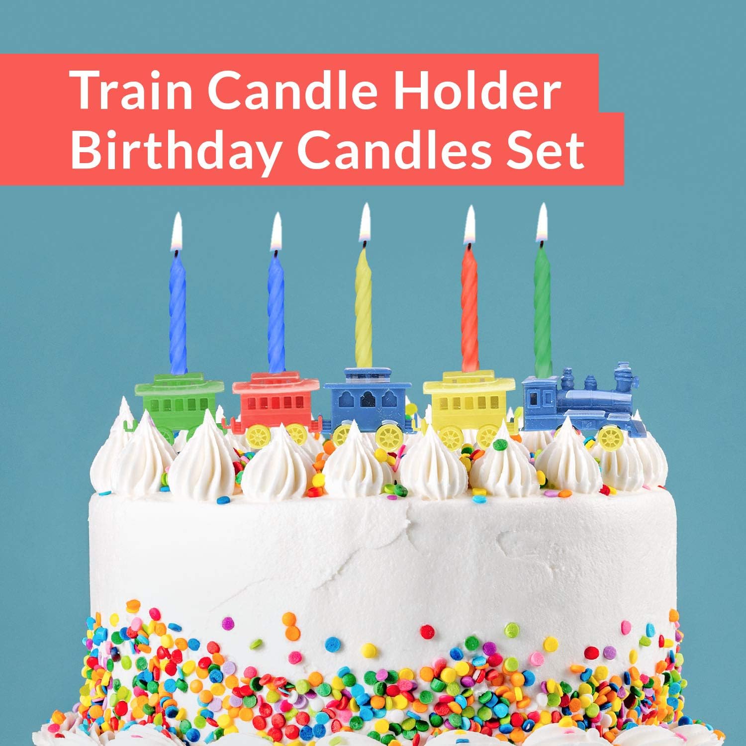 Oasis Supply Birthday Train Candle Holder 5 Candles Included
