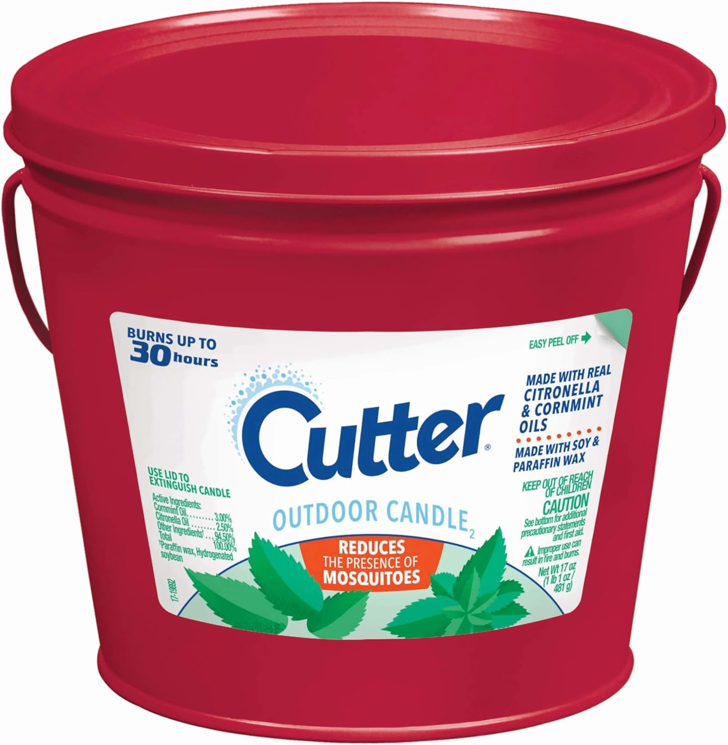 Cutter Citronella Cornmint Oil Candle Reduce Mosquitoes 17 Ounces