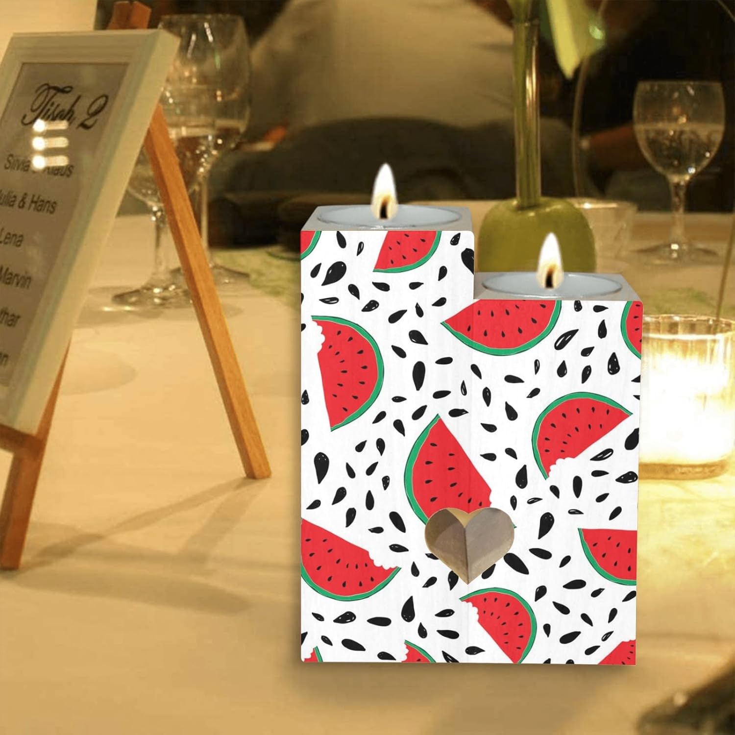 Delightful Watermelon Pattern Candle Holders