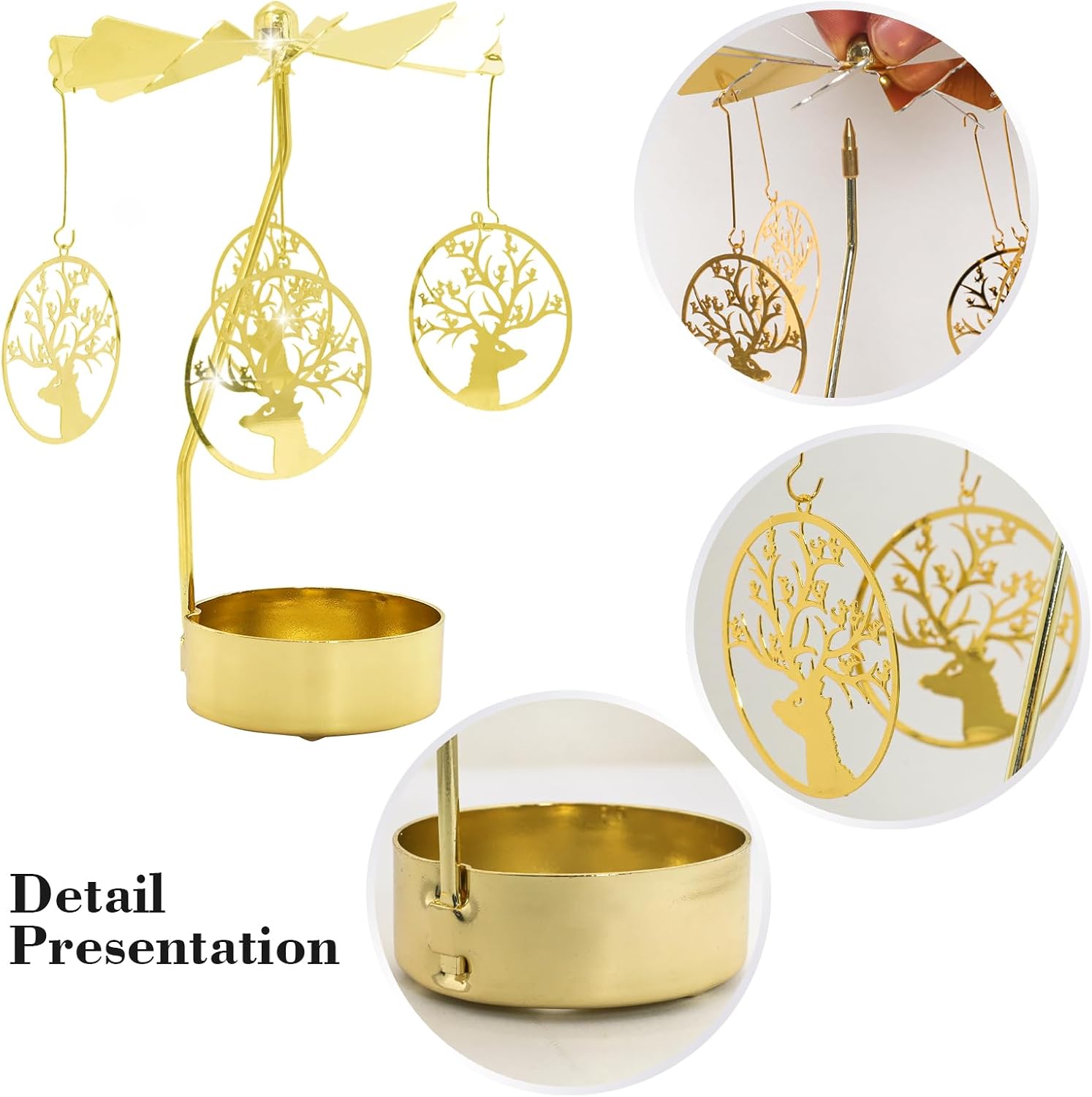 Heliltd 2-Piece Christmas Candle Holder Set Description