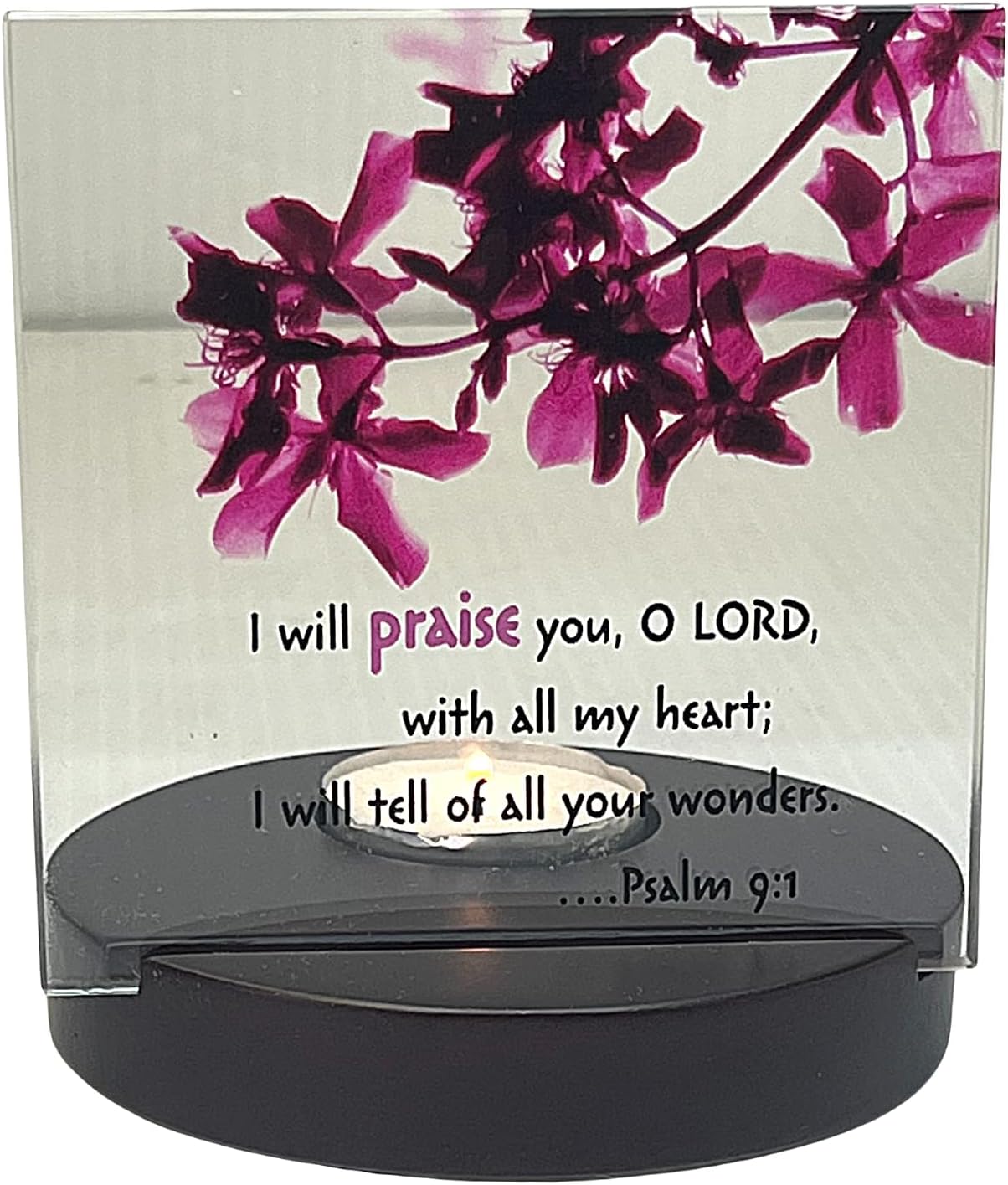Healing Heartwarming Bible Verse Glass Plaque for Candles
