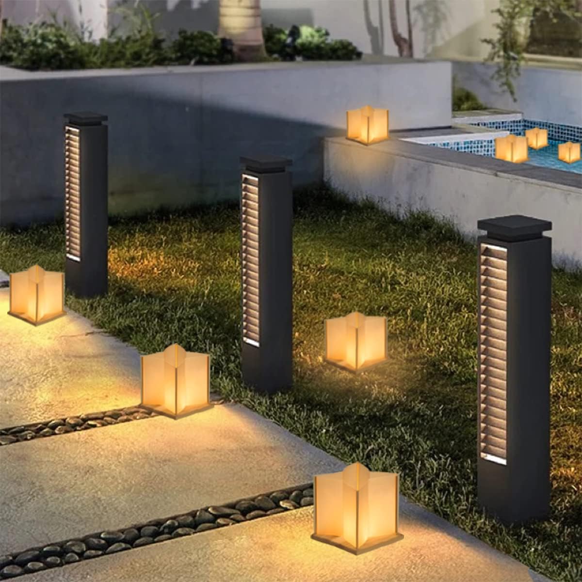 10-Piece Star-Shaped Floating Lantern Set for OutdoorPool Use