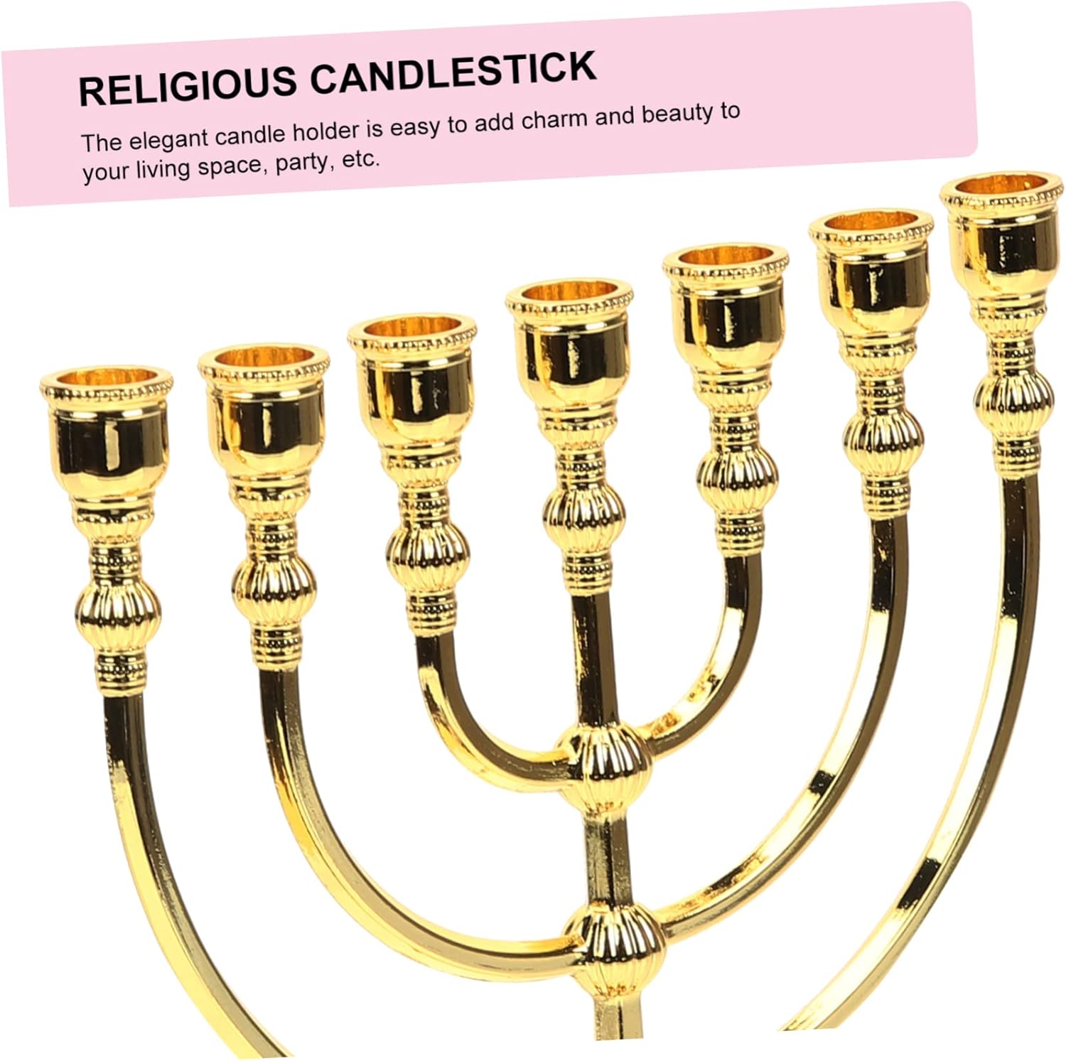7-Piece Israeli Metal Candlestick Set for Home or Church