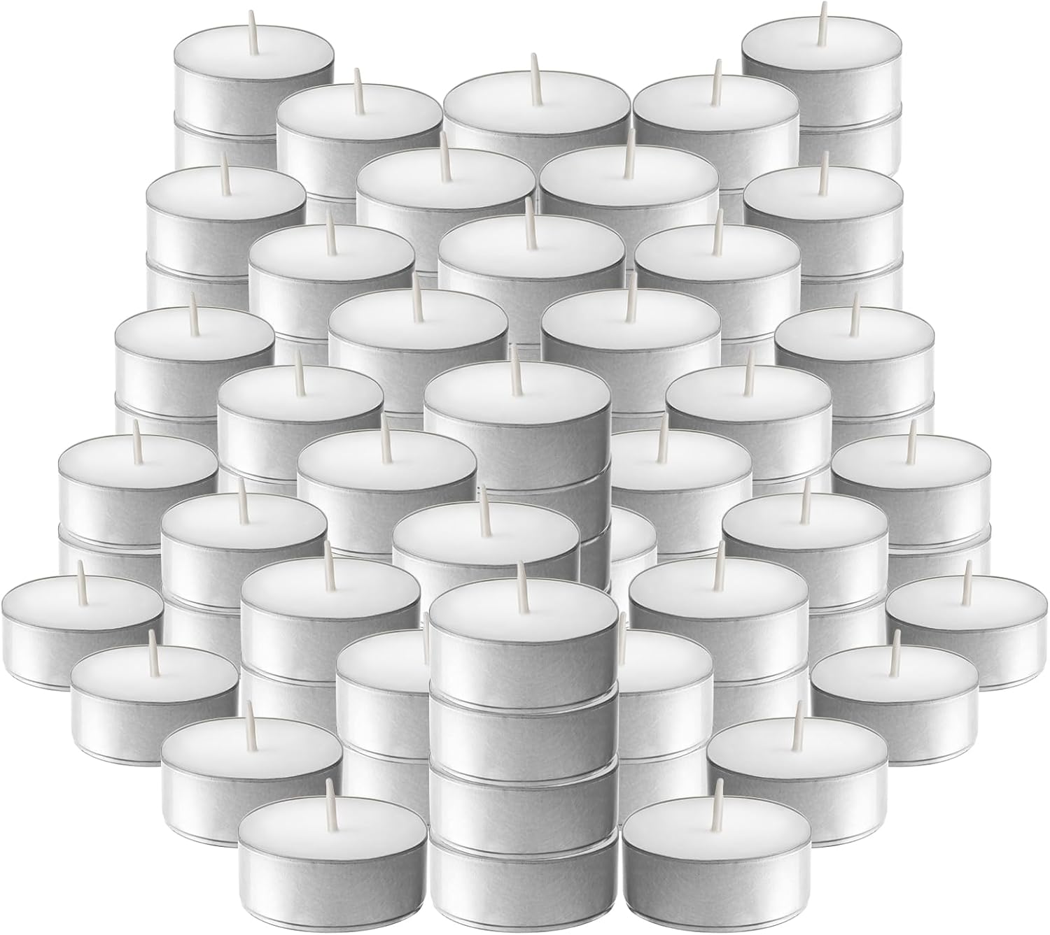 Bolsius White Tea Lights - Set of 100 Unscented Votive Candles