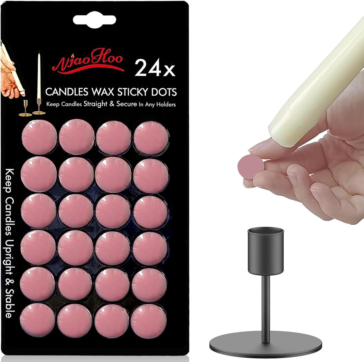 Stable Candle Adhesive Dots for Tapers