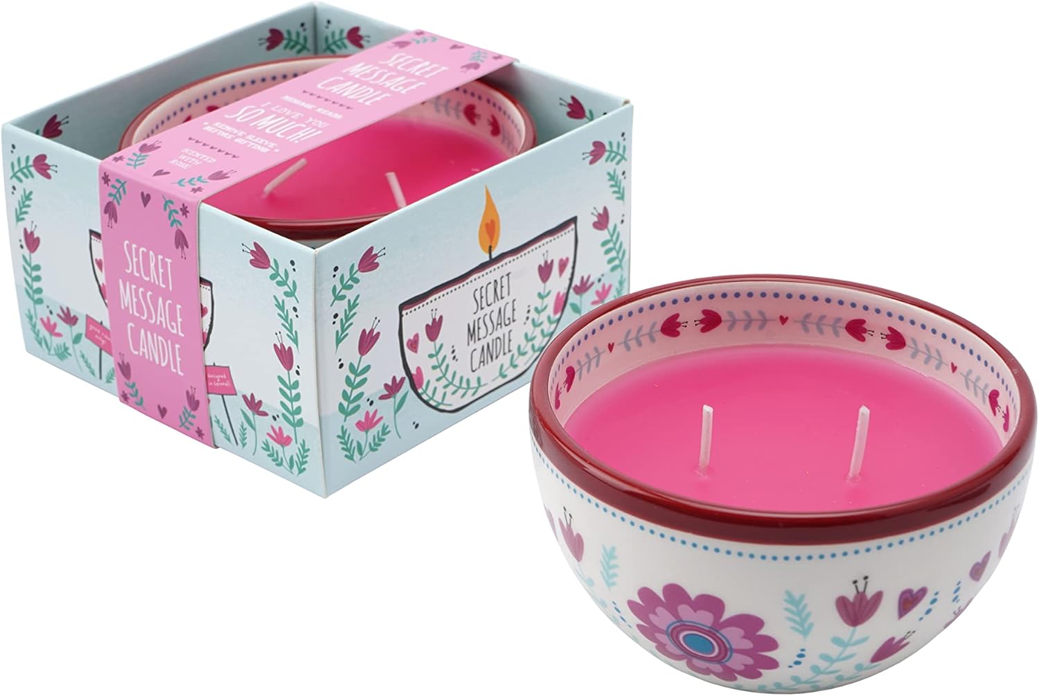 Secret Message Candle with Pink I Love You by CGB Giftware