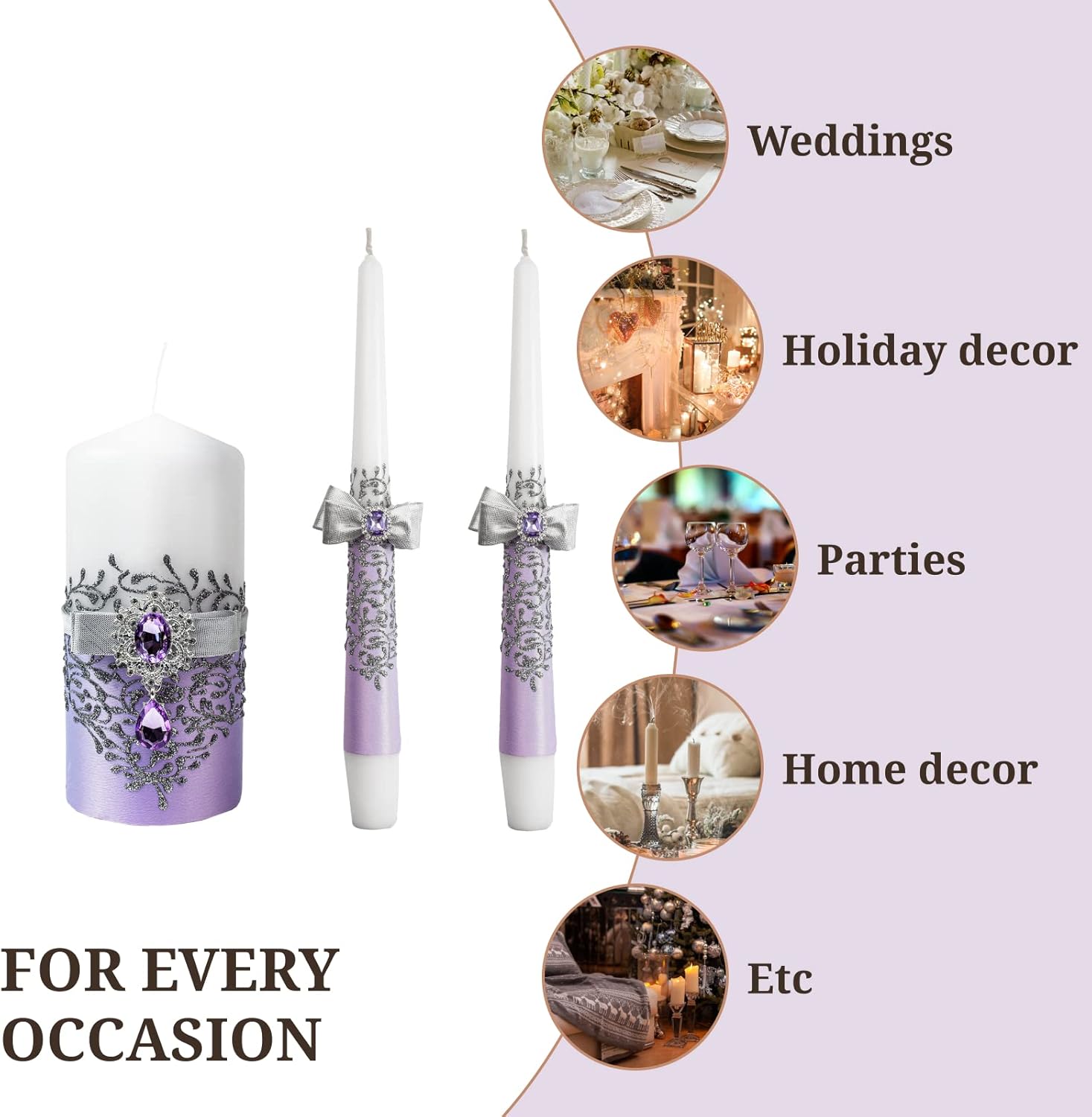 VABA Purple Unity Candles