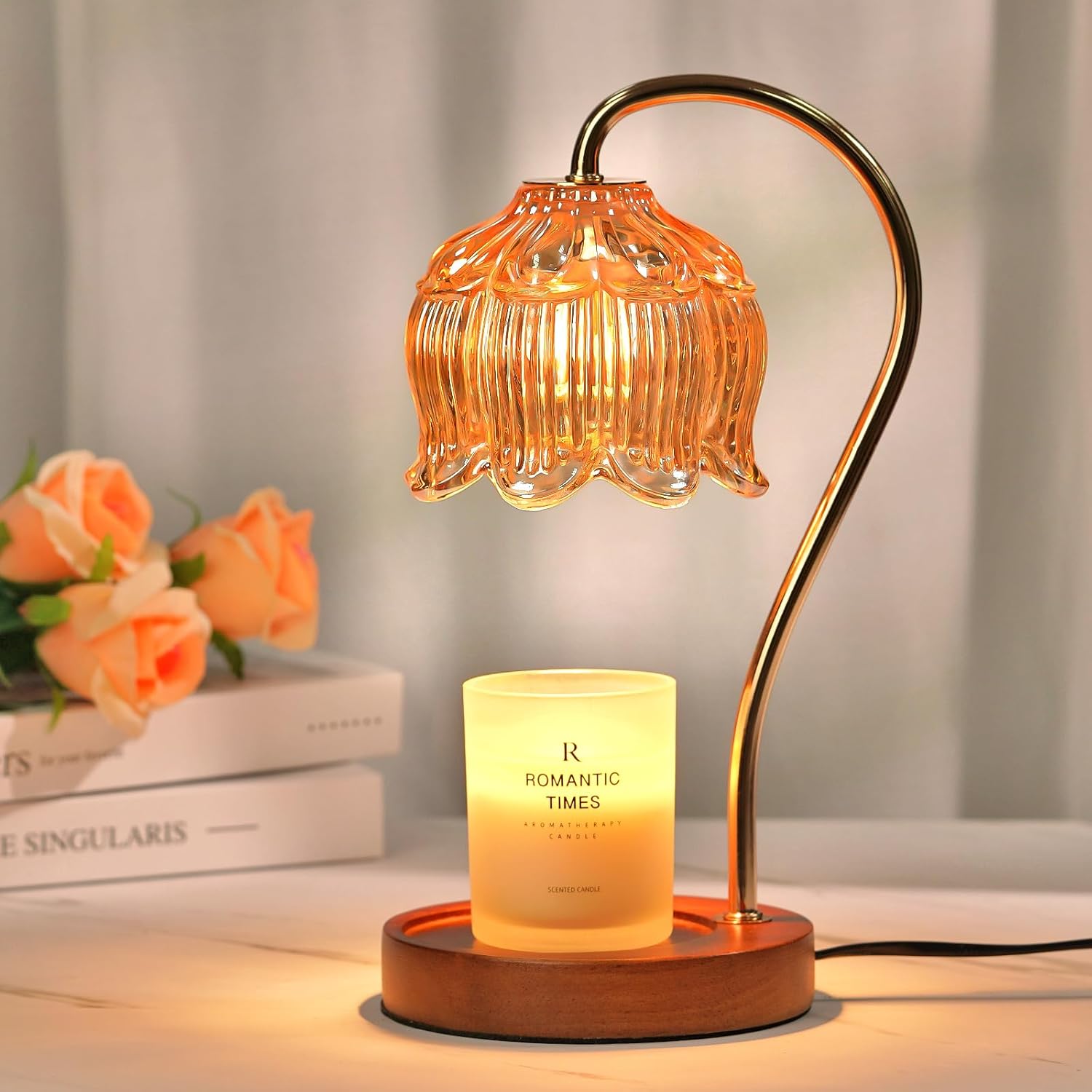 Gradient Candle Glass Lamp Timer for Home Dcor