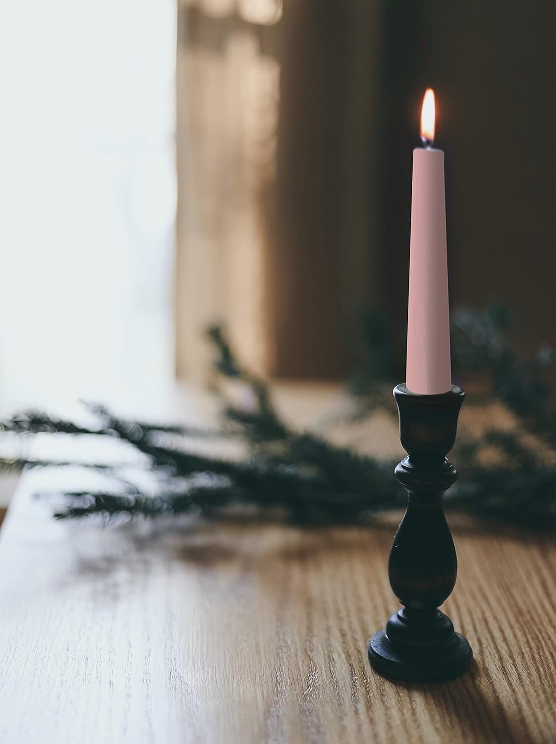 Hyoola Tall Taper Candles - 10 Hour Burn Time - 12 Light Pink