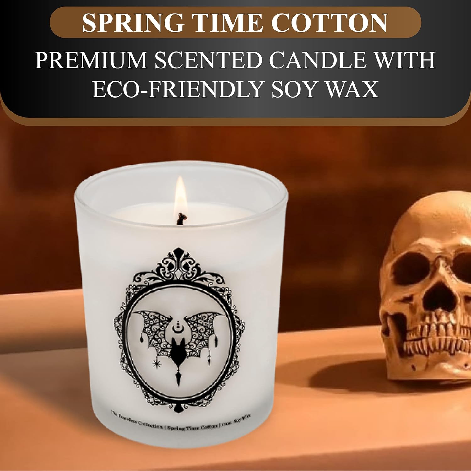 Gothic Bat Candle Black and White Home Decor