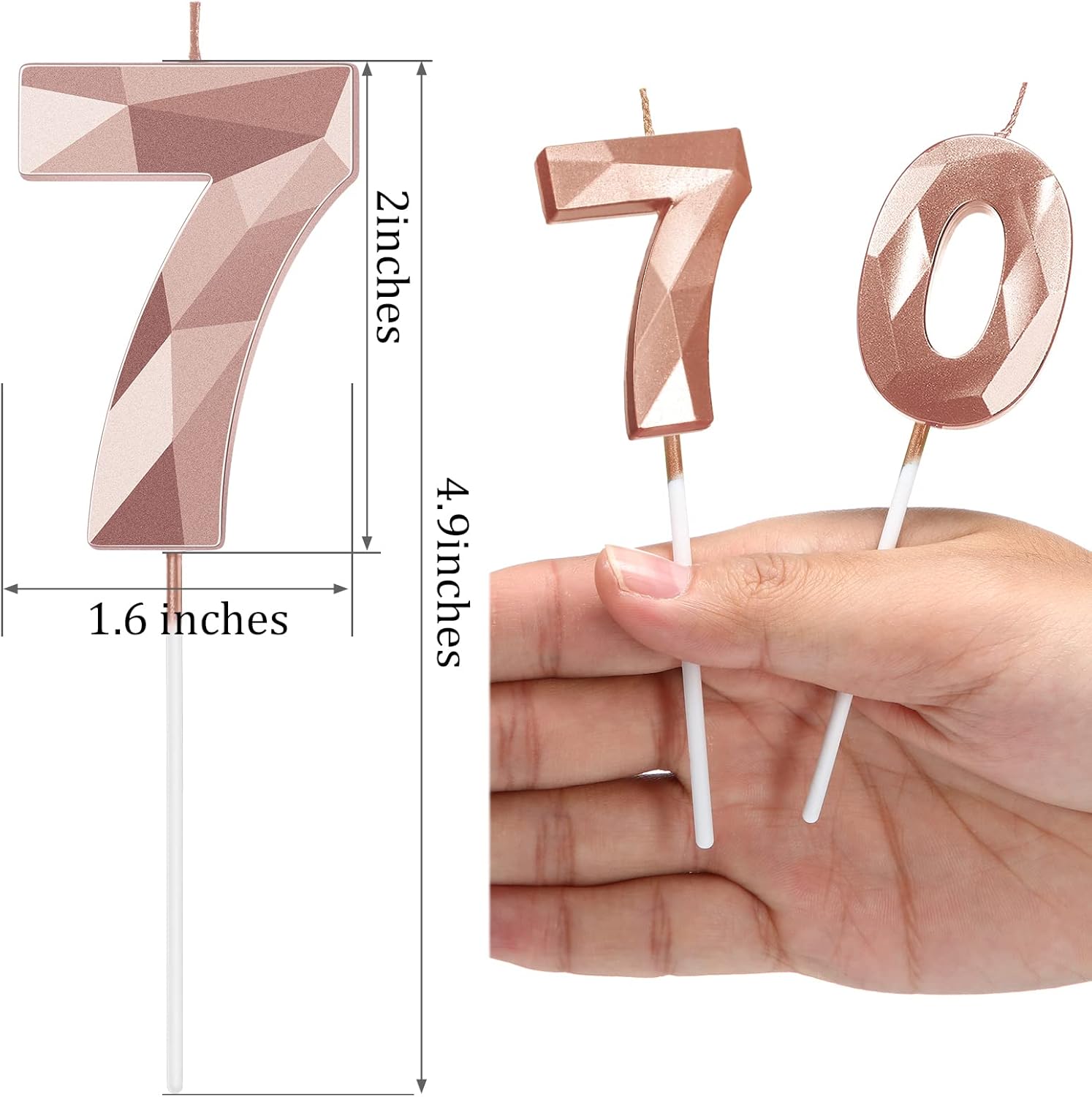 Nuanchu Elegant 70th Birthday Candles Perfect for Parties Weddings