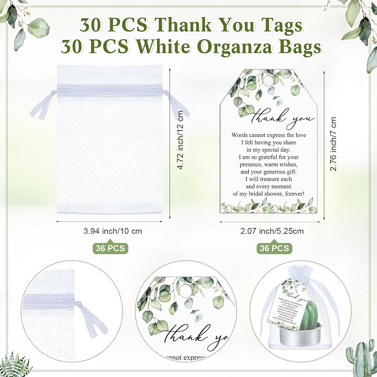 30-Set Floral Candle Party Favor for Bridal Events