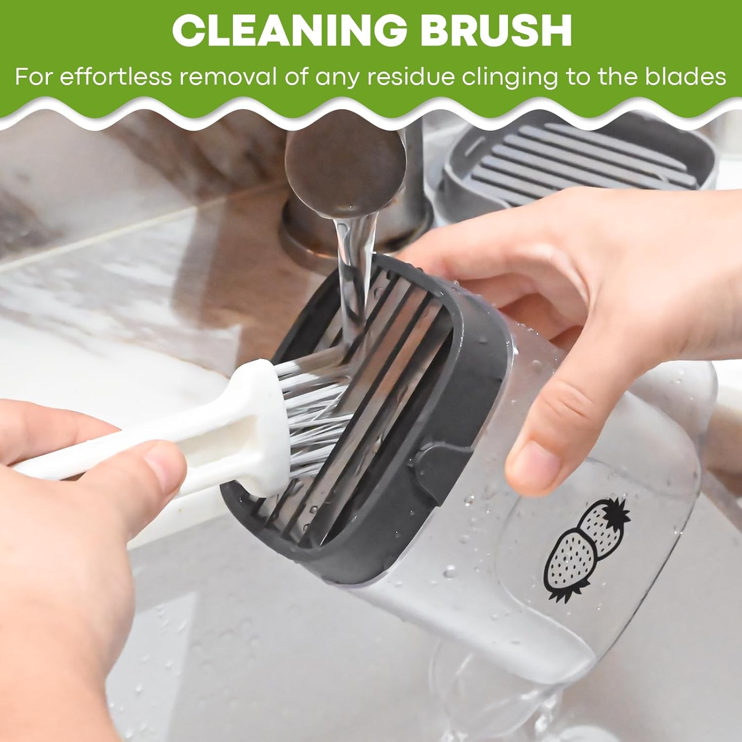 Fruit Slicer with Brush Kitchen Gadget for Fruits Vegetables