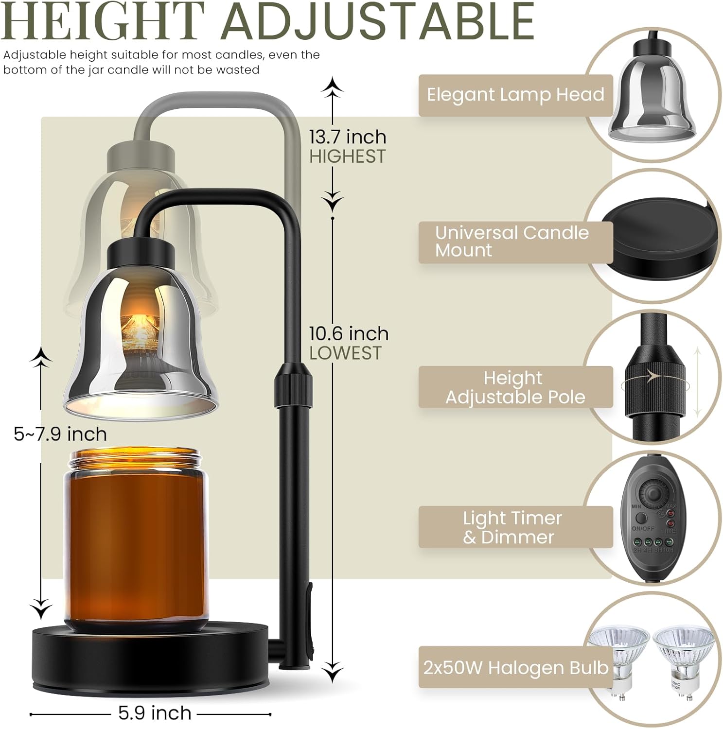 Candle Warmer Lamp with Timer - Safe Comfortable Home Decor
