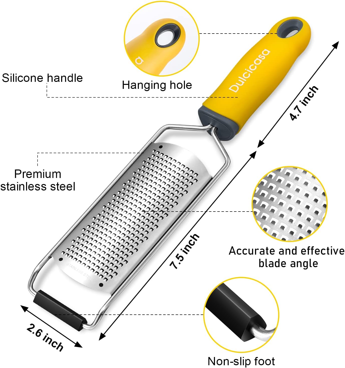 Dulcicasa Classic Zester Grater Zest Grate with Ease