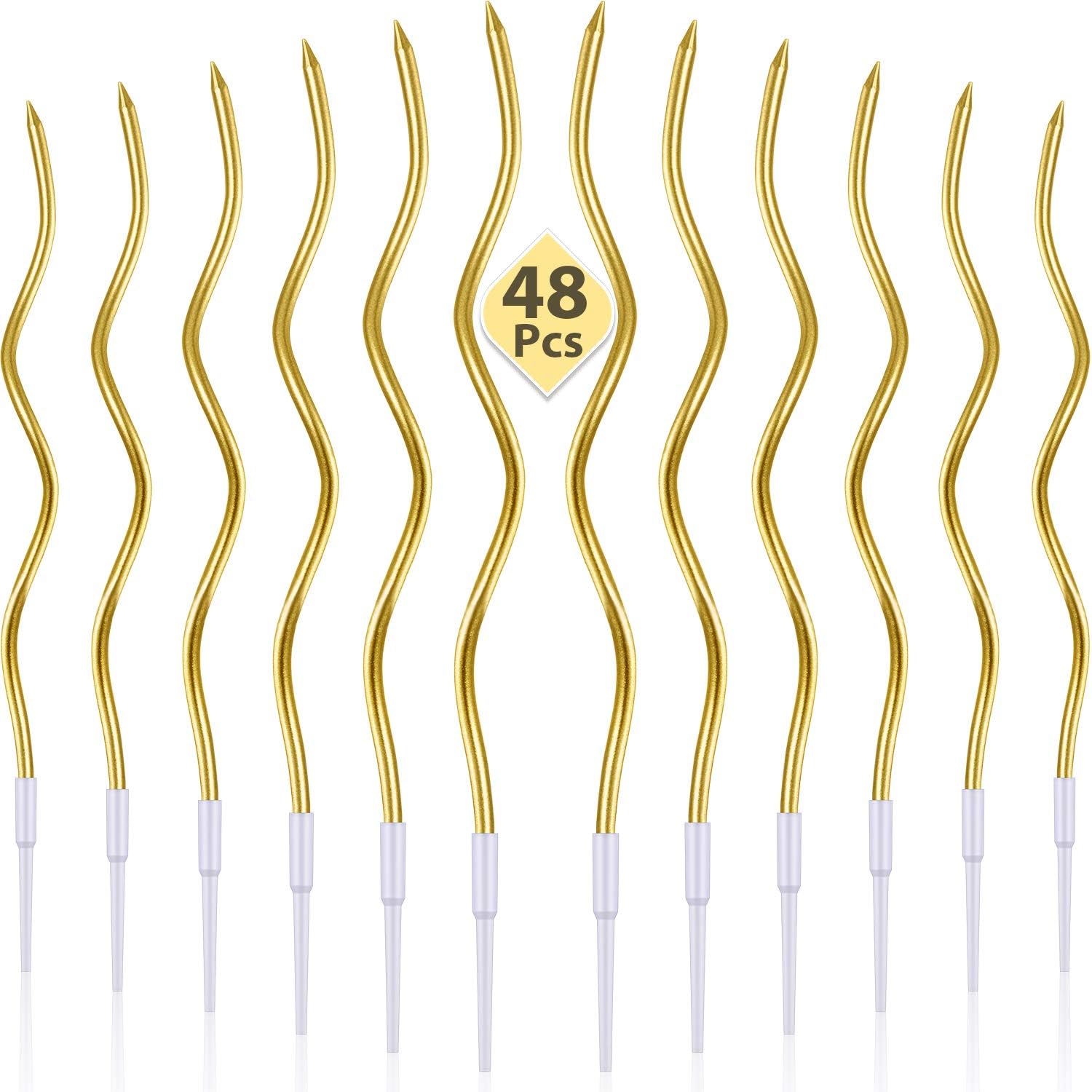 Twisty Metallical Birthday Candles with Holders
