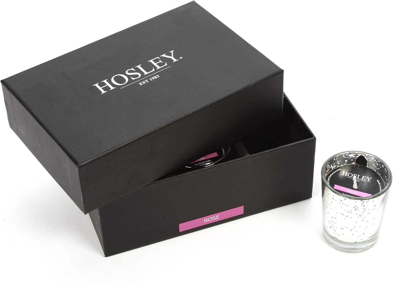 Hosley Premium Scented Glass-Filled Votive Candles 6-Pack Rose