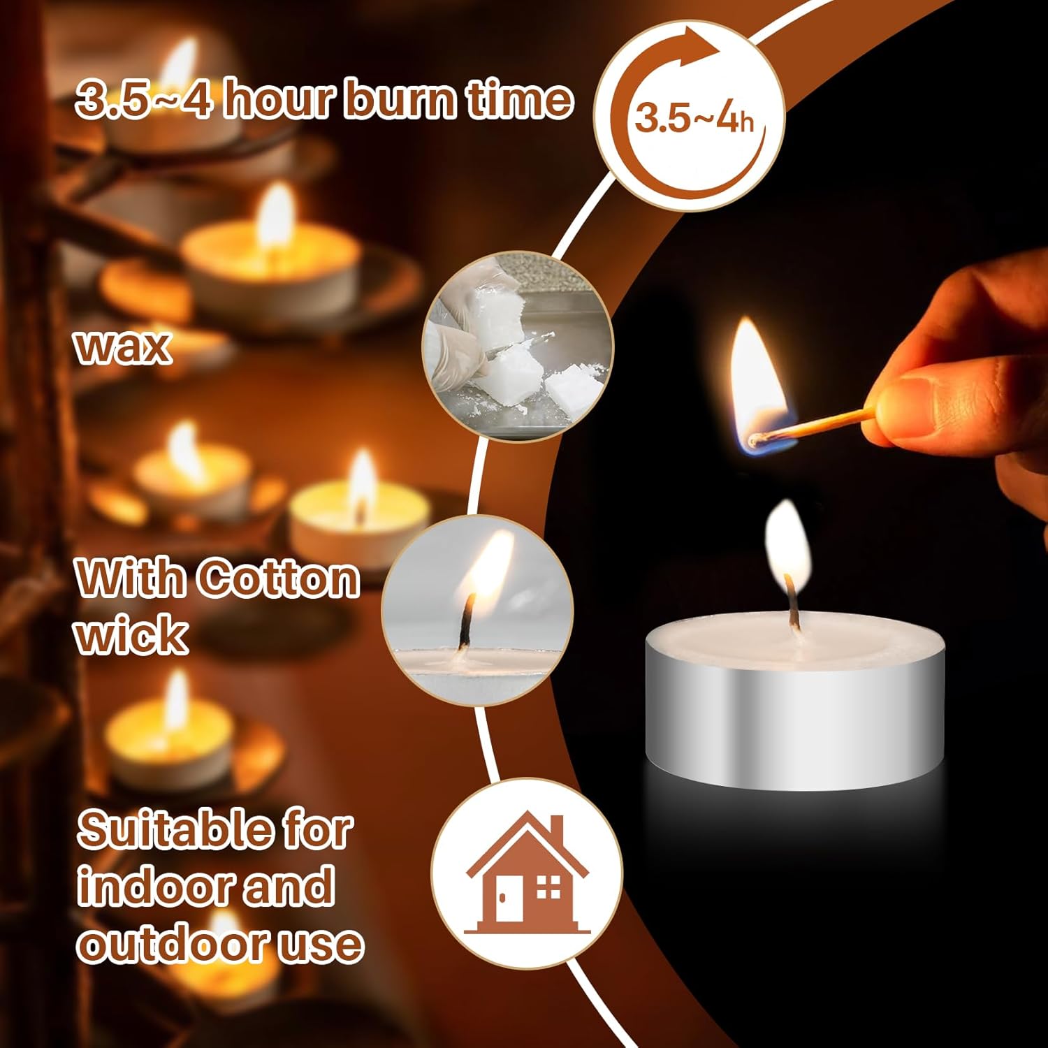 Mini Tea Lights for Home Pool and More